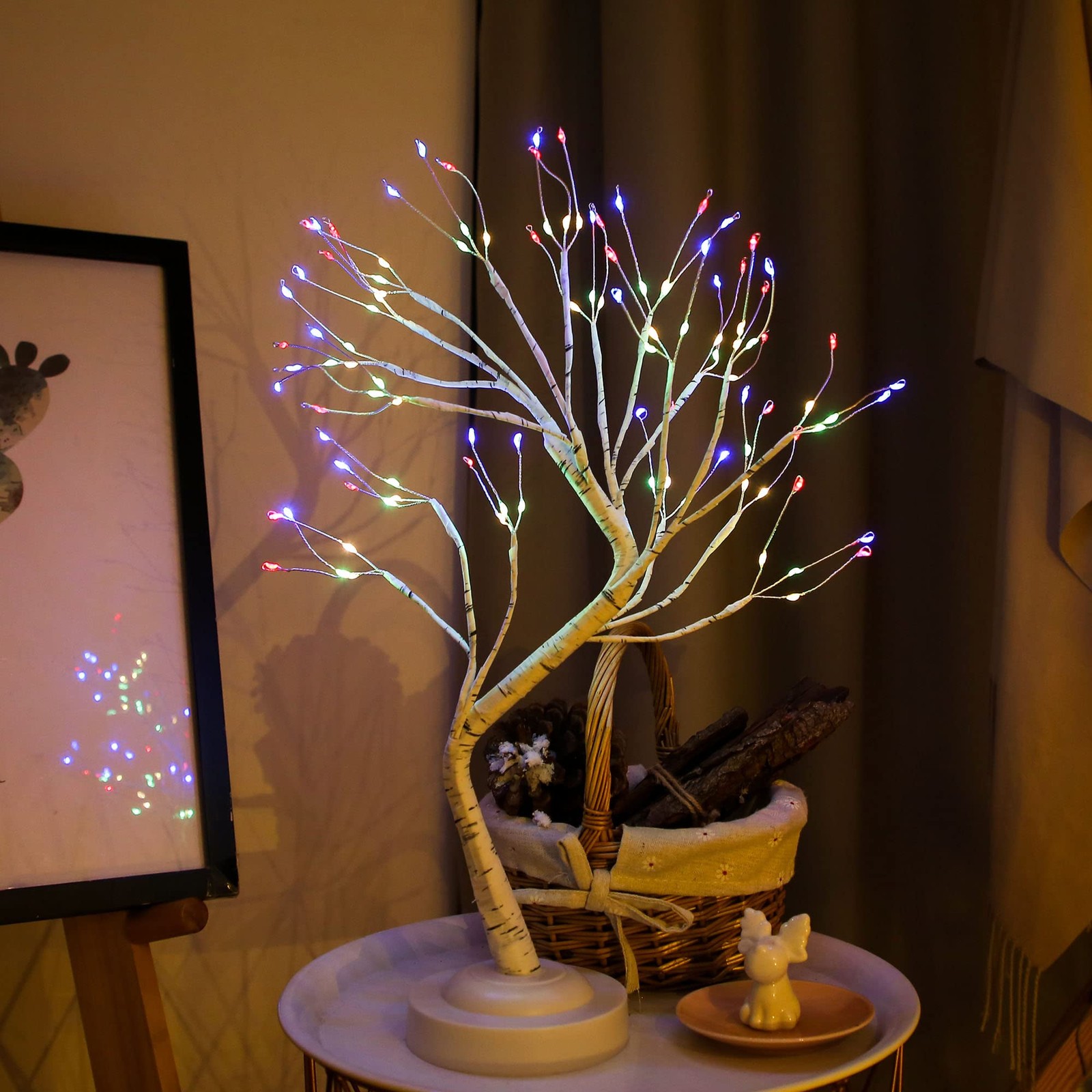 Tabletop Bonsai Tree Light,108L LED Tree Lamp,Halloween Tree with 8 Mode& Tim…