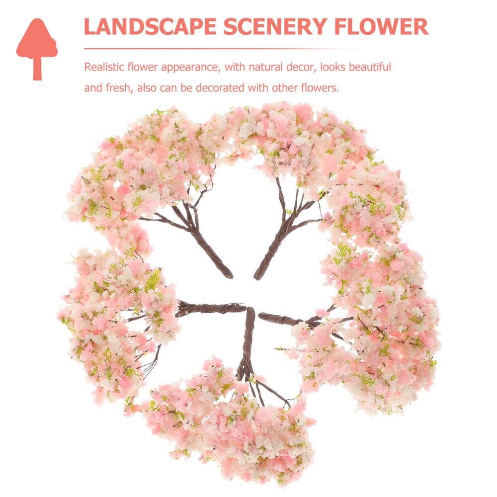 10PCS Artificial Cherry Blossom Trees Mini Lifelike Cherry Blossom Mini Trees