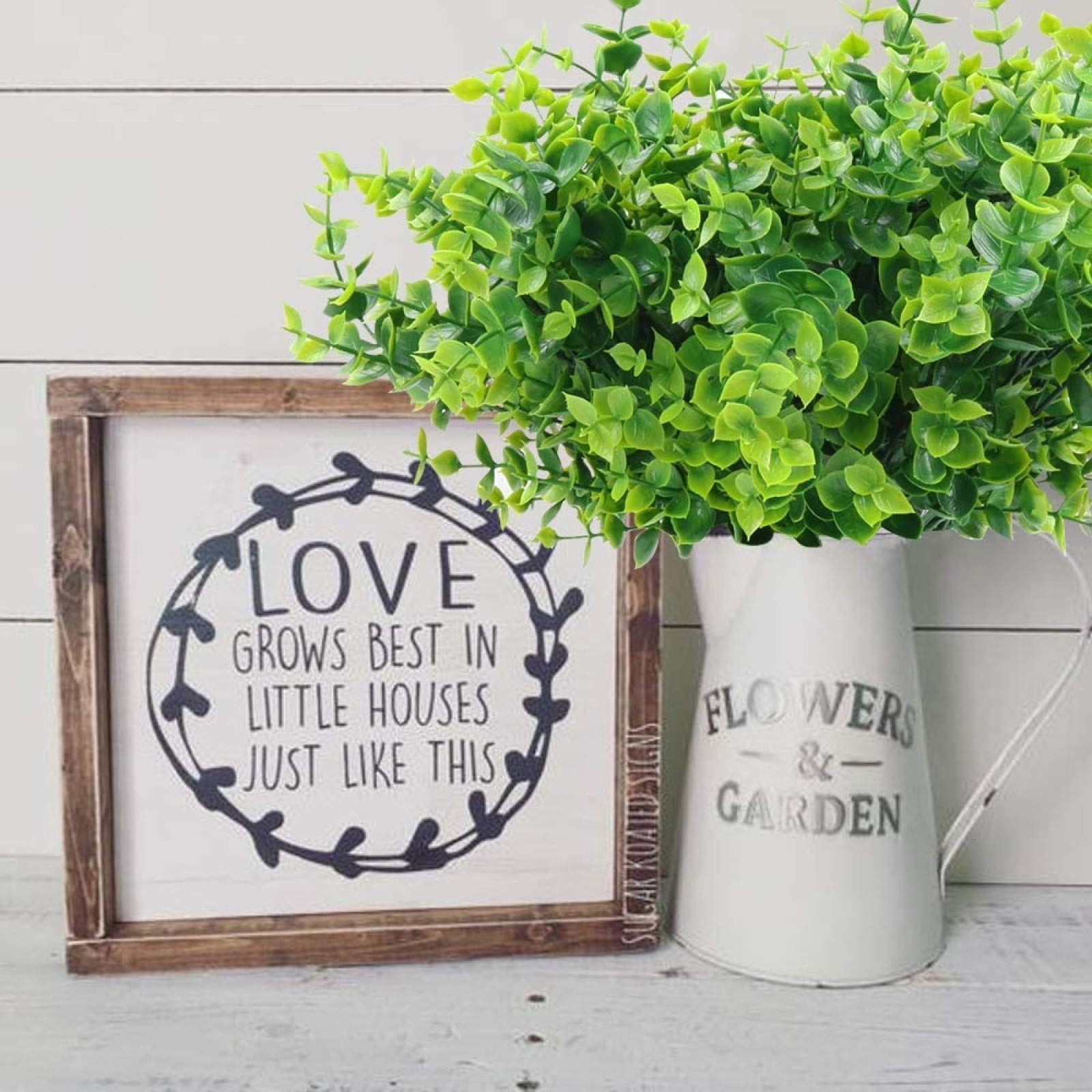 9 Bundles Fake Plants Artificial Boxwood Greenery 63 Stems Fade Resistant Fau…