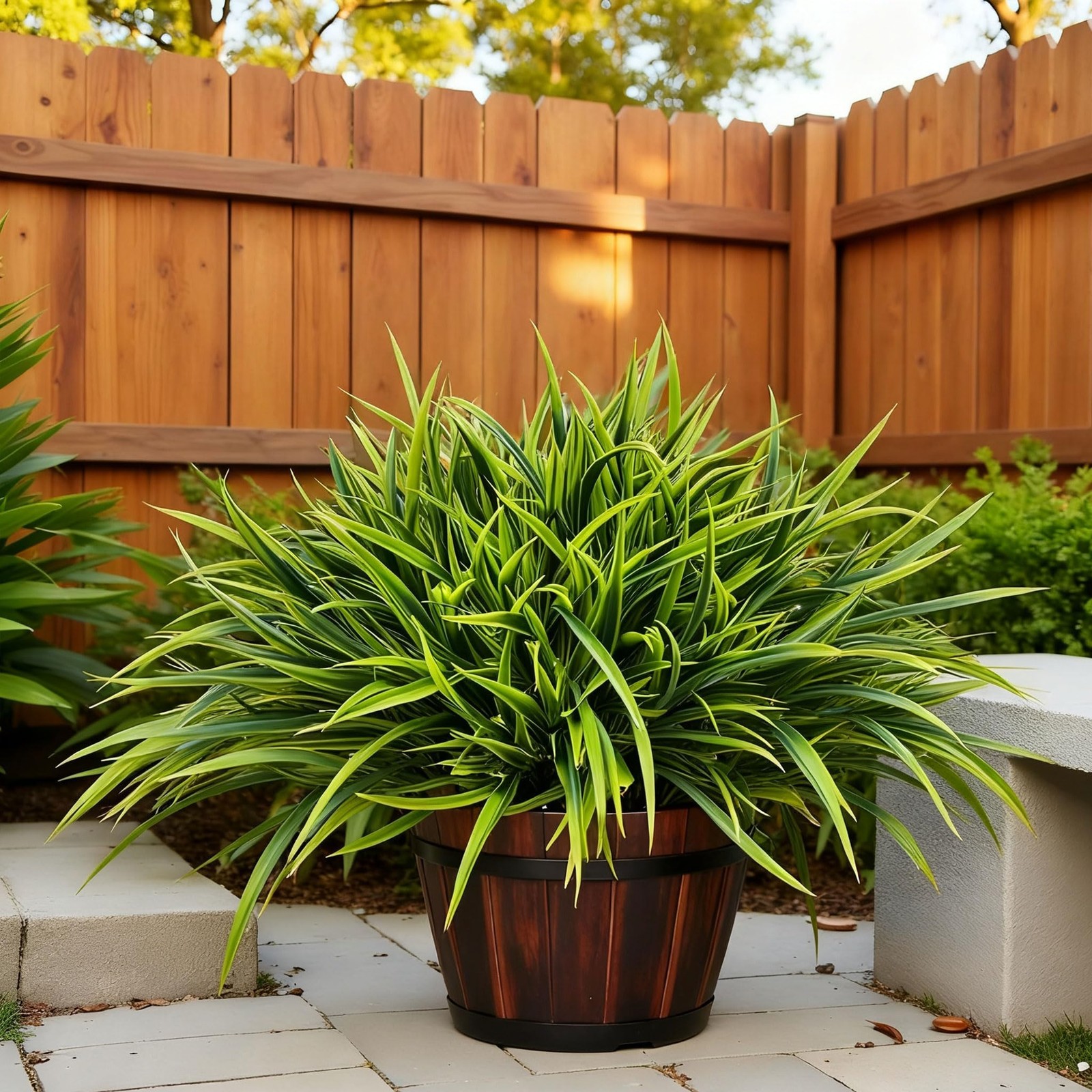12 Bundles Artificial Outdoor UV Resistant Fake Grass Faux Plastic Greenery