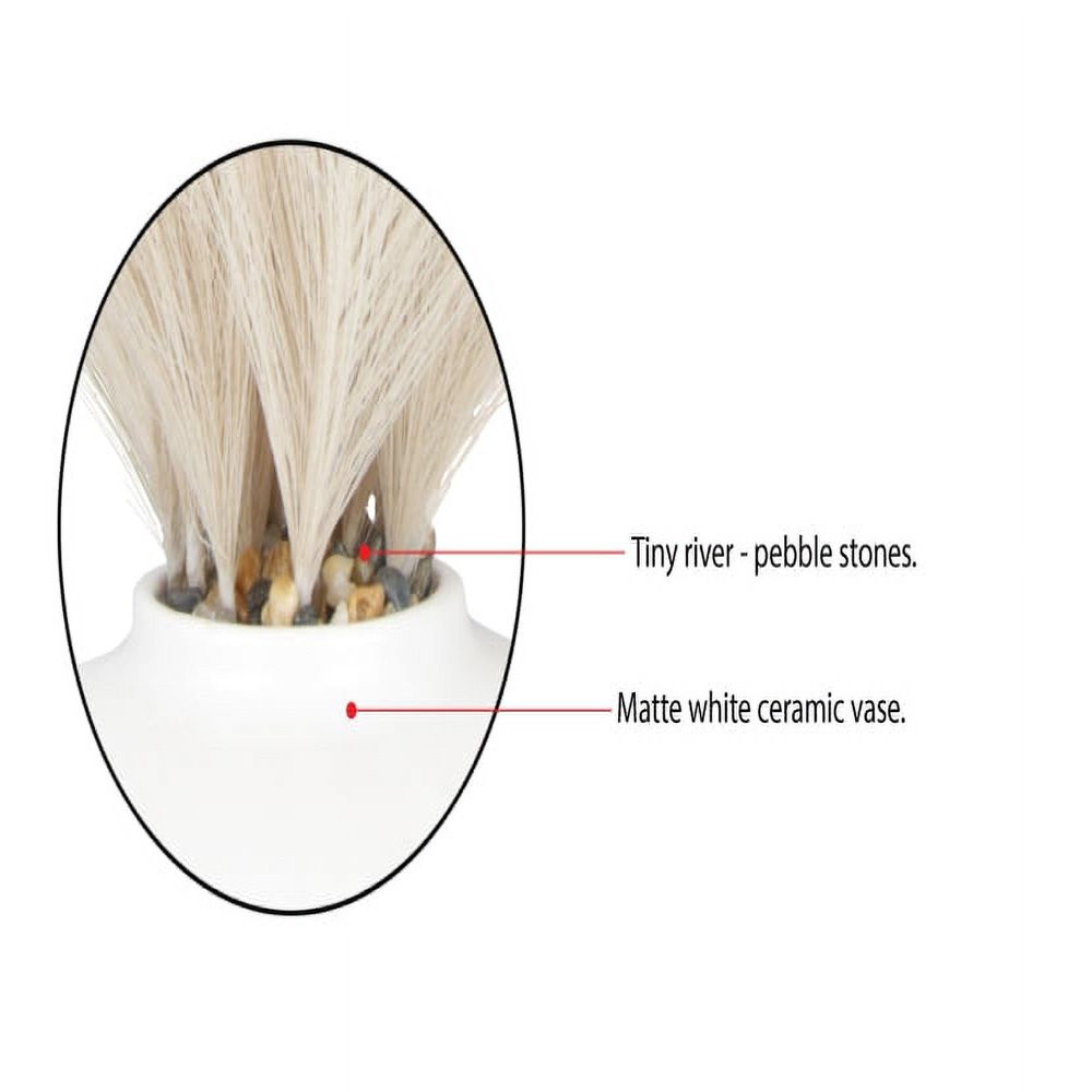 ARTIFICIAL PAMPAS PLANT 14 Inch with White Ceramic Vase