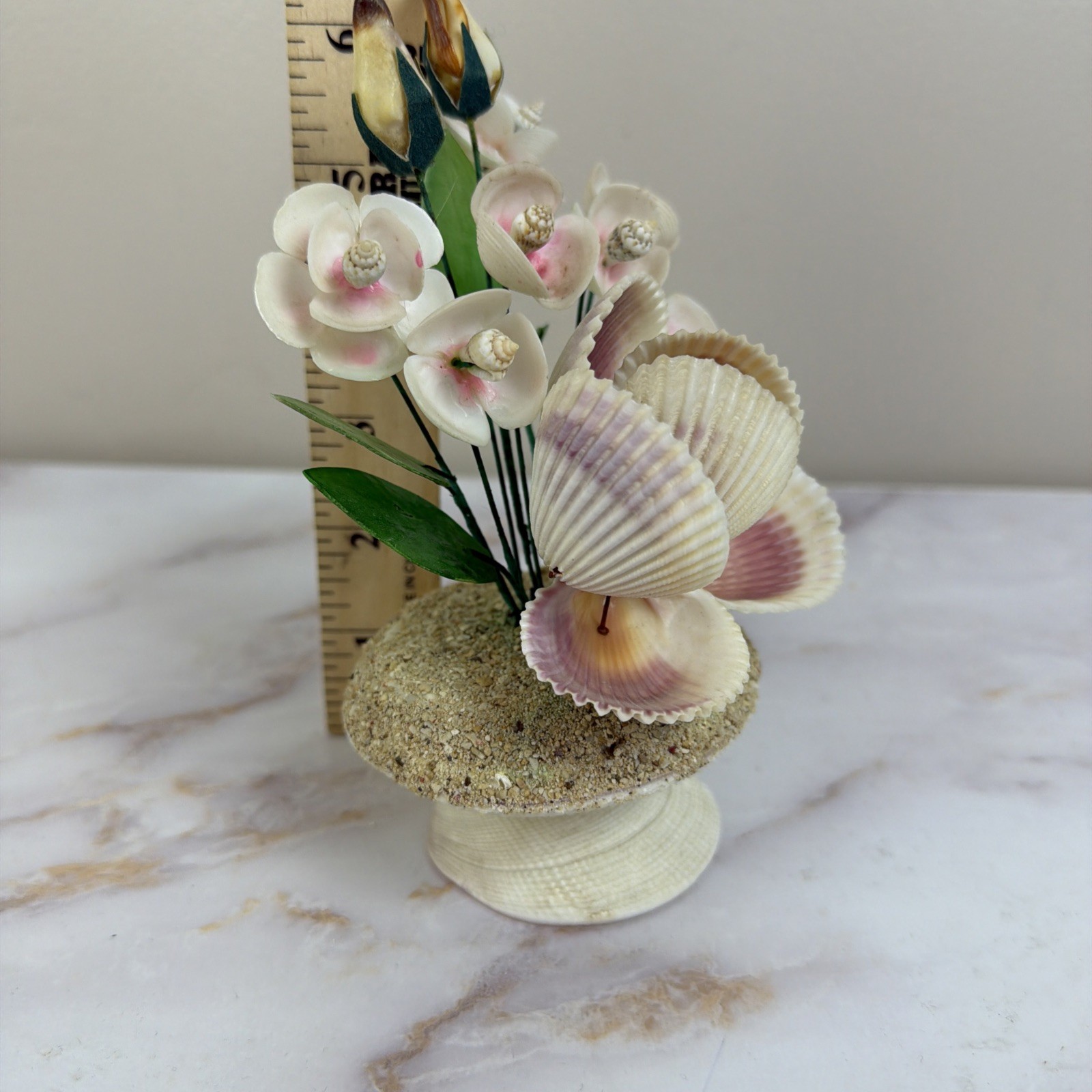 Vintage Sea Shell Floral Bouquet Kitsch Coastal Cottagecore Rare Shell Arrangeme