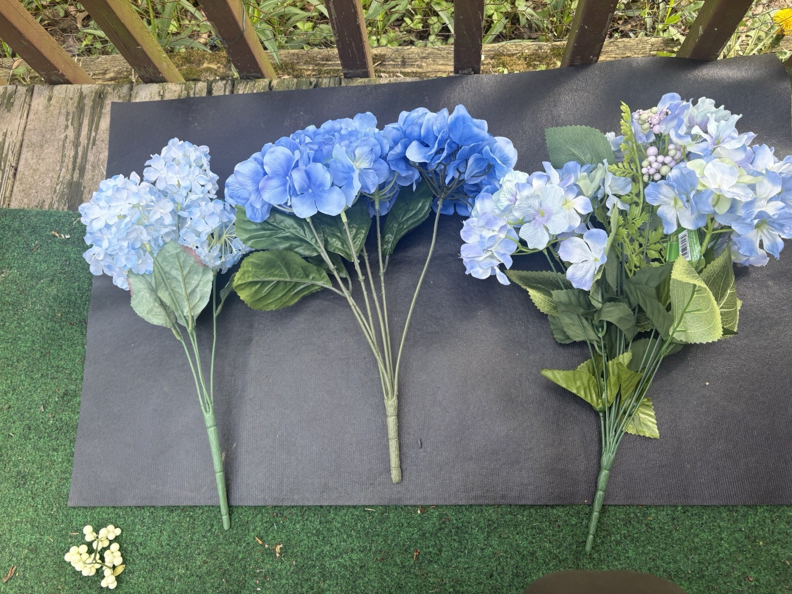Blue Hydrangea Artificial Flowers 24pc Faux Hydrangea Flowers, Fake Flowers