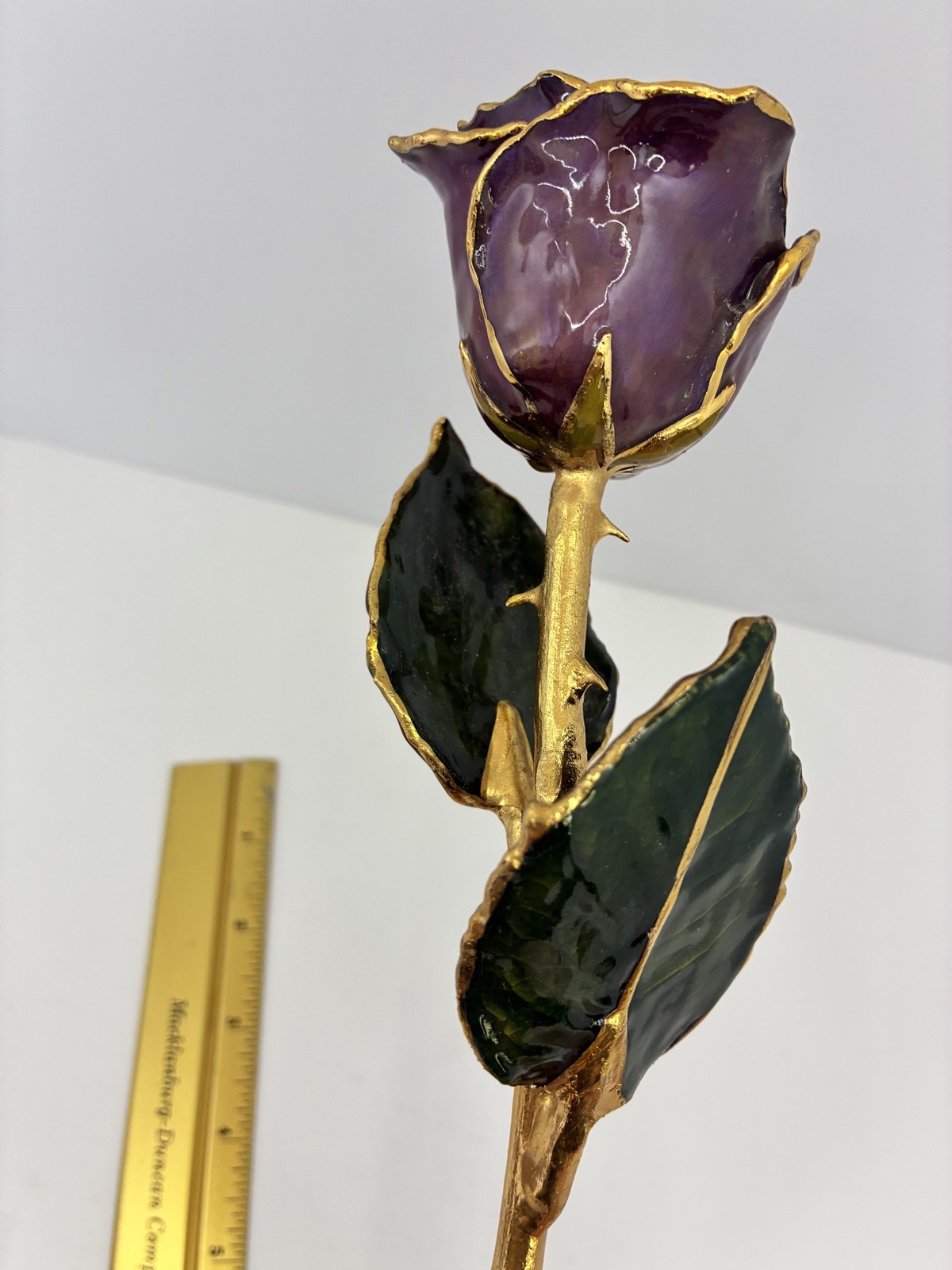 24k Gold Lacquer Dipped Gold Trimmed Purple Real Rose – FREE SHIPPING