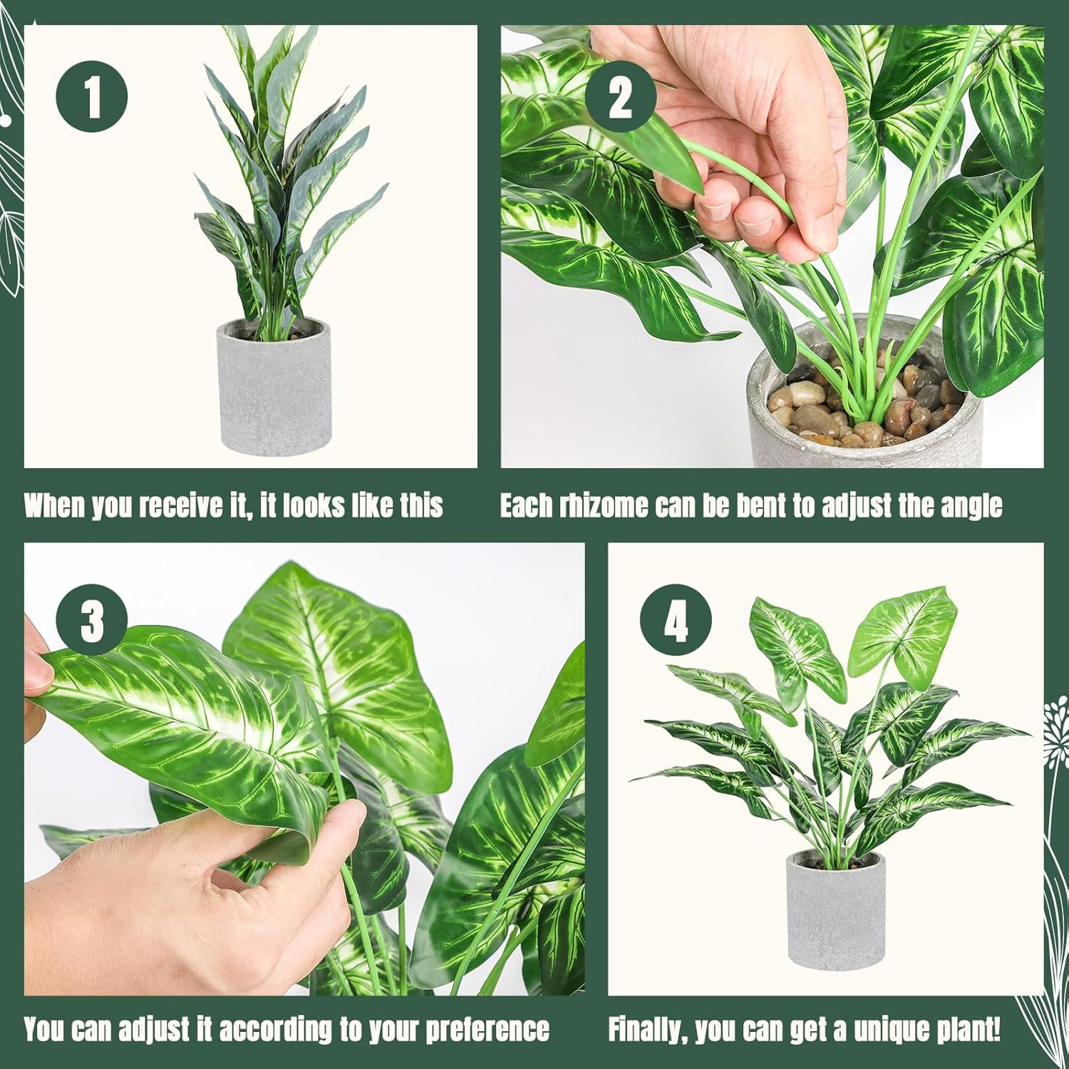 Planta Artificial Tropical 16 Pulgadas Pequena Para Escritorio Decoracion Casa