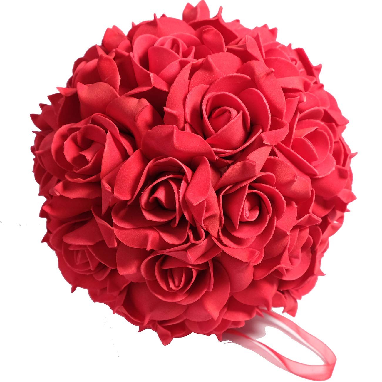 2 PCS 8in Artificial Red Kissing Flower Balls Roses Home Wedding Decor