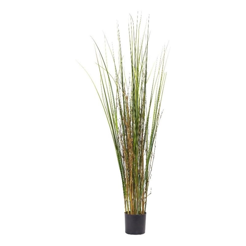 Nearly Natural 48″ Tall Wispy Grass and Bamboo Plant in Green/Black