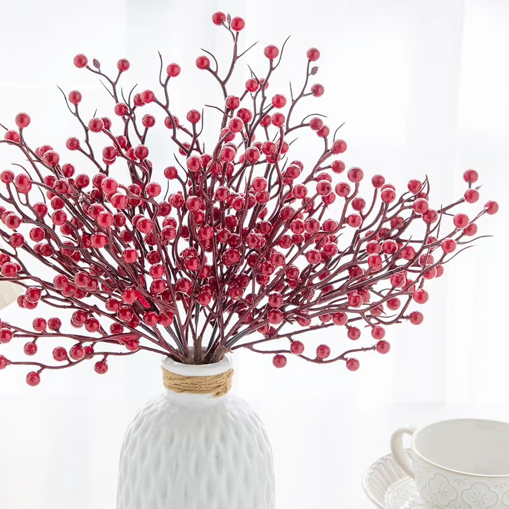 Artificial Holly Red Fruit Plant New Year Christmas Home Ornament Decoration NEW