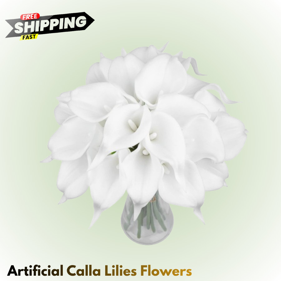 Coferset 20Pcs Fake Calla Lily Flowers Real Touch Latex Artificial Calla Lilies