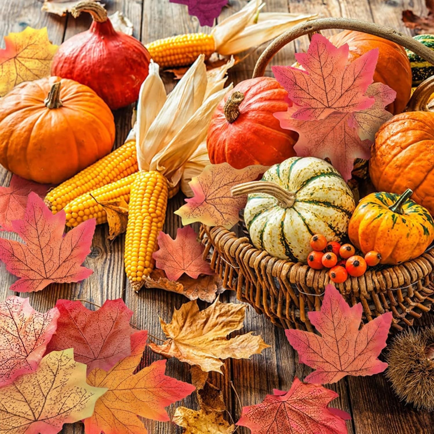 Fake Fall Leaves 100 Pcs Artificial Maple Leaves Decor Fake Fall Leaves for Scra