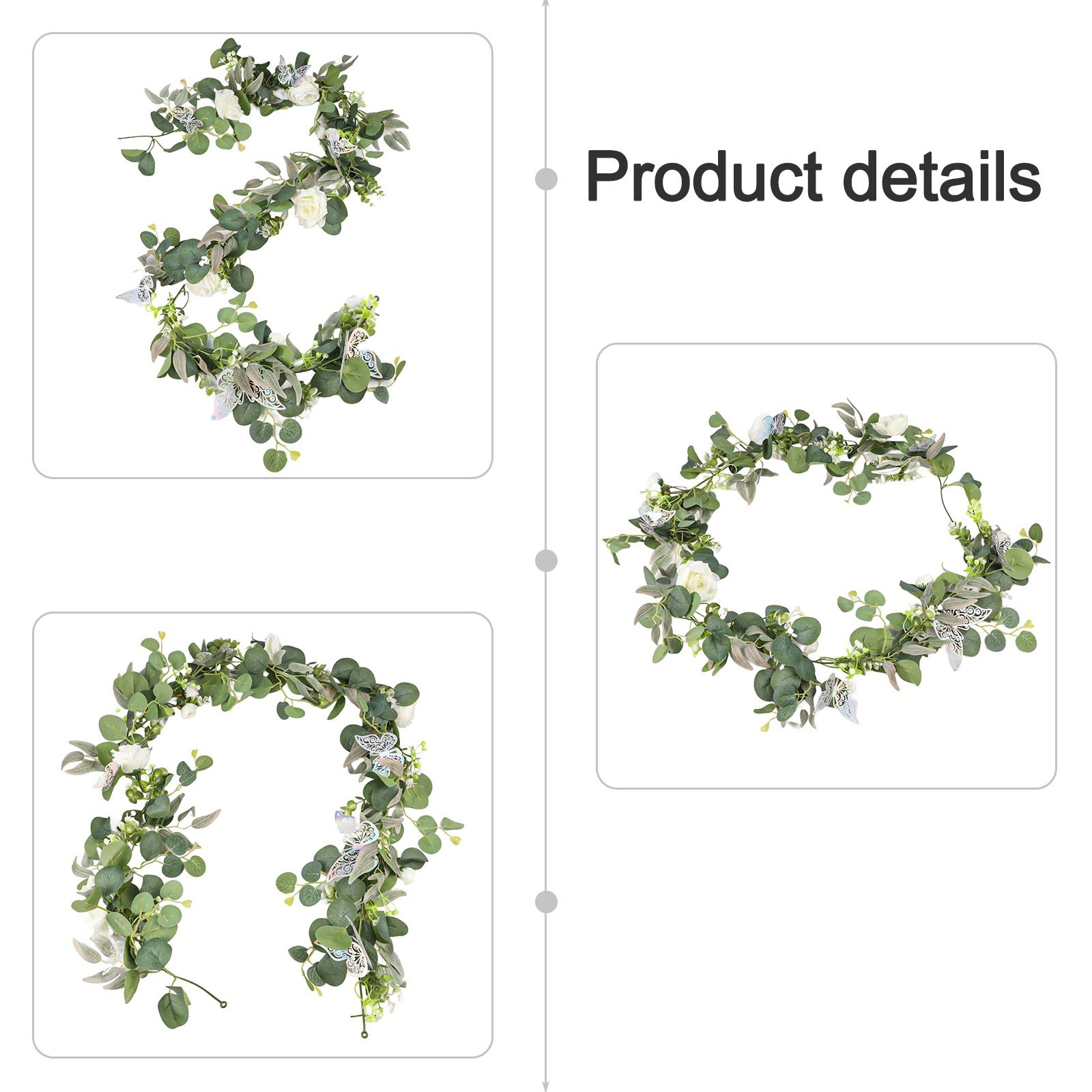 5 9 FT Simulation Rattan Flower Vine with Butterflies for Special Events