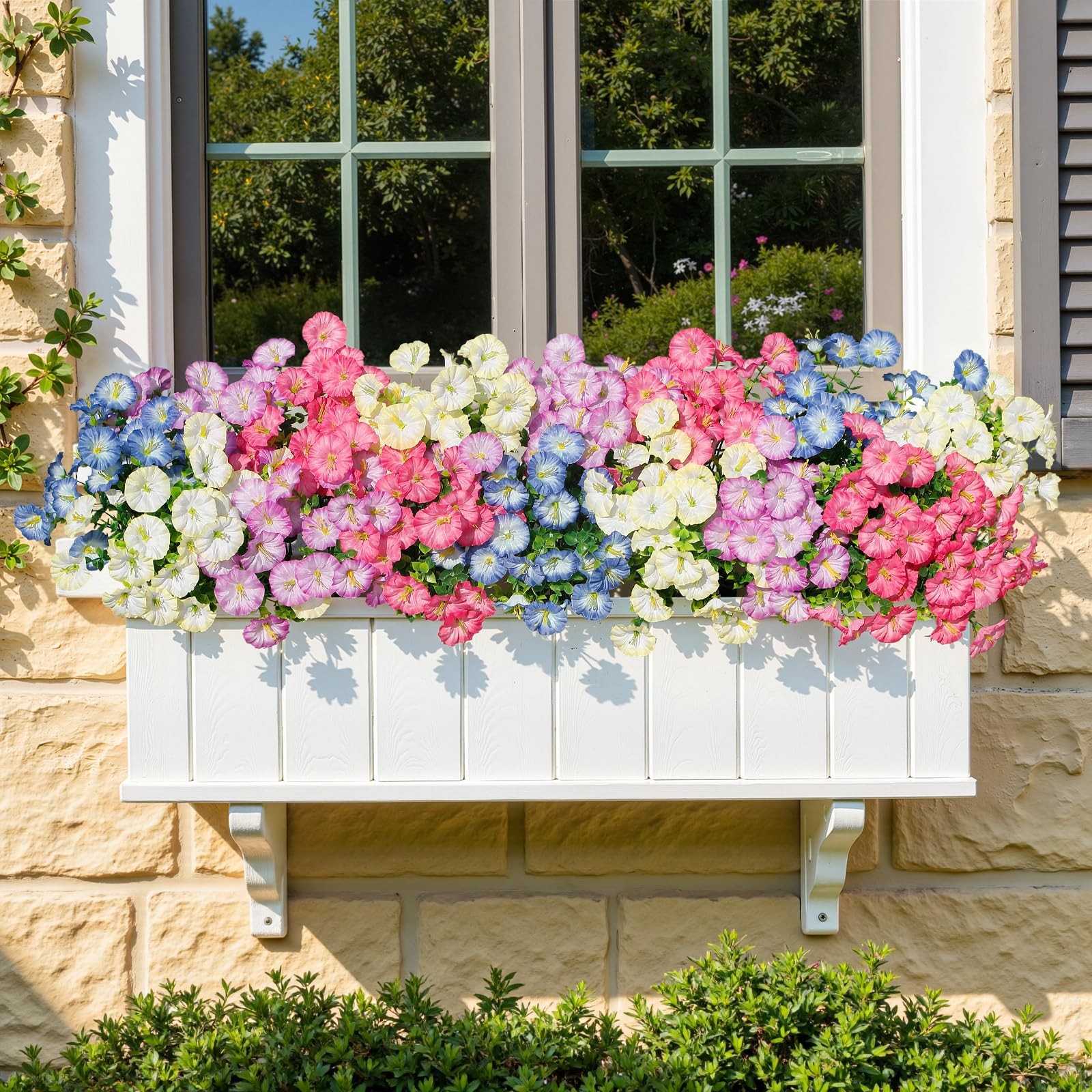 24 Bundles Artificial Flowers for Outdoors, Faux Spring Flowers for Decoratio…