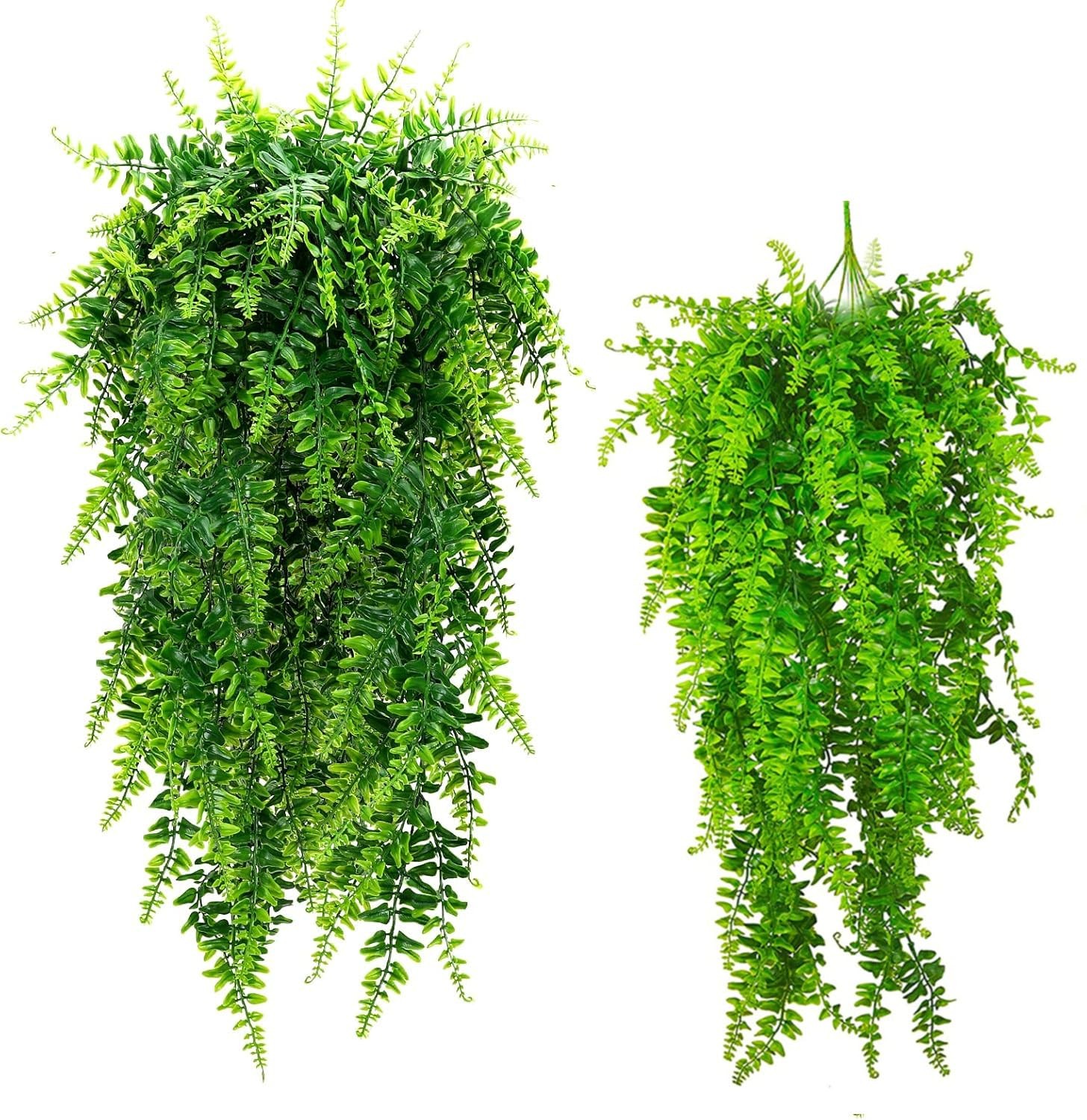 GBESTWOOW Fake Fern Artificial Hanging Ferns Outdoor Faux Hanging Greenery Pl…