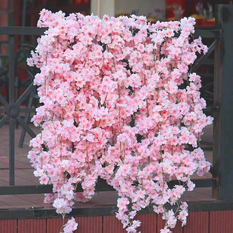 180CM Artificial Sakura Flowers Vine Wedding Garden Rose Arch Home Party Decorat