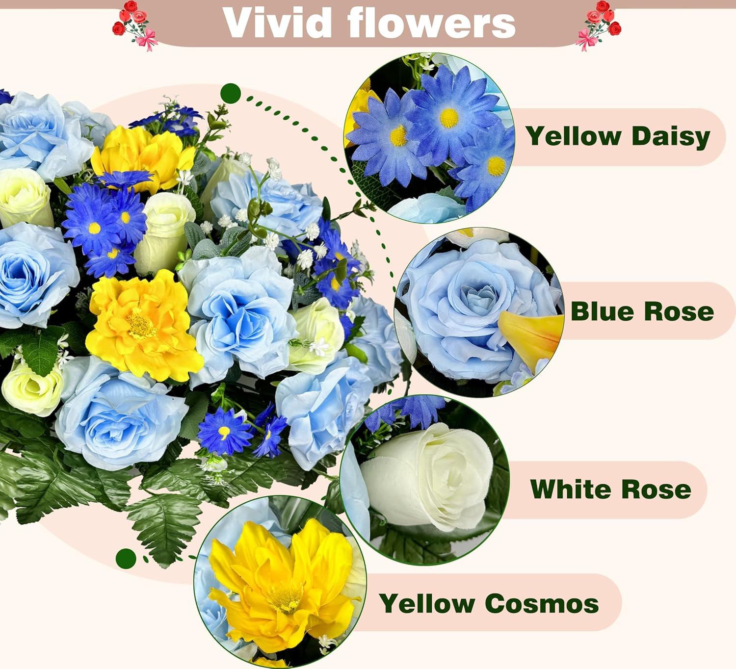 Elegant Silk Cemetery Flowers with Vases – Butterflies Included for Grave Decor