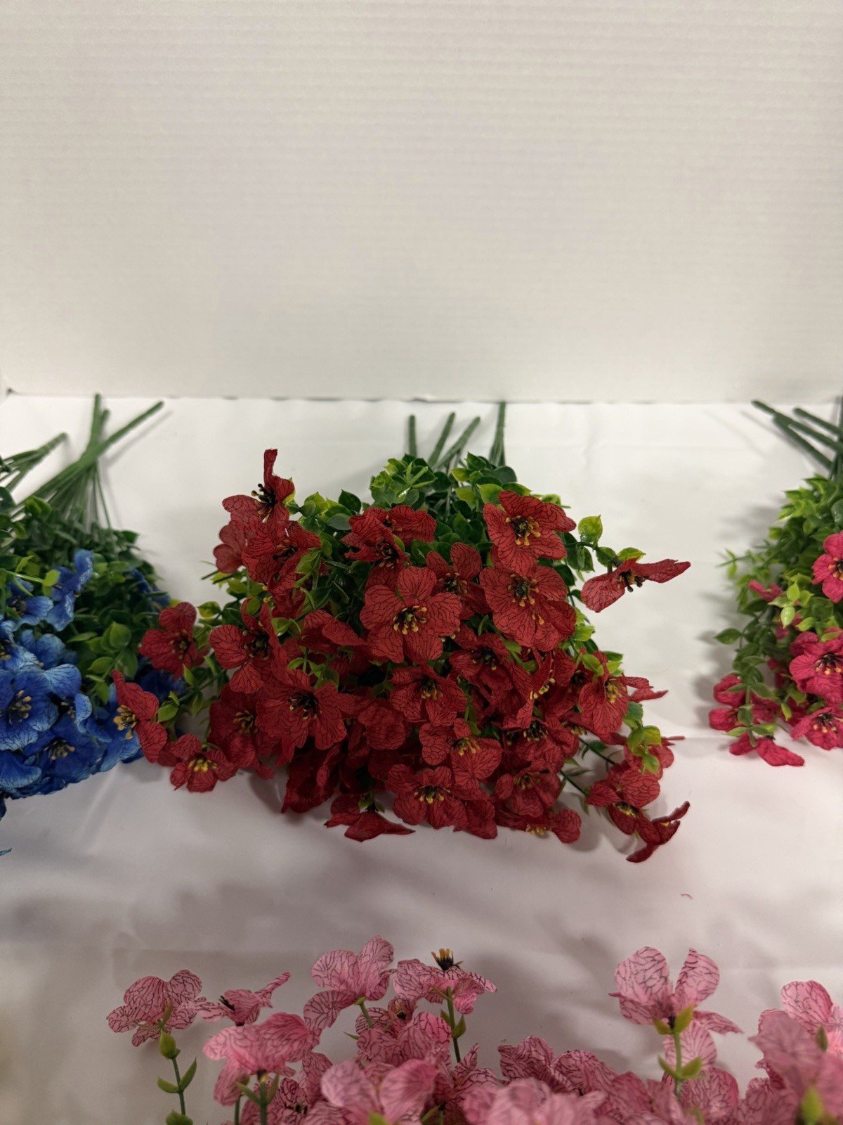 Artificial Flowers for Outdoors,12 Bundles UV Resistant Artificial Flowers Decor