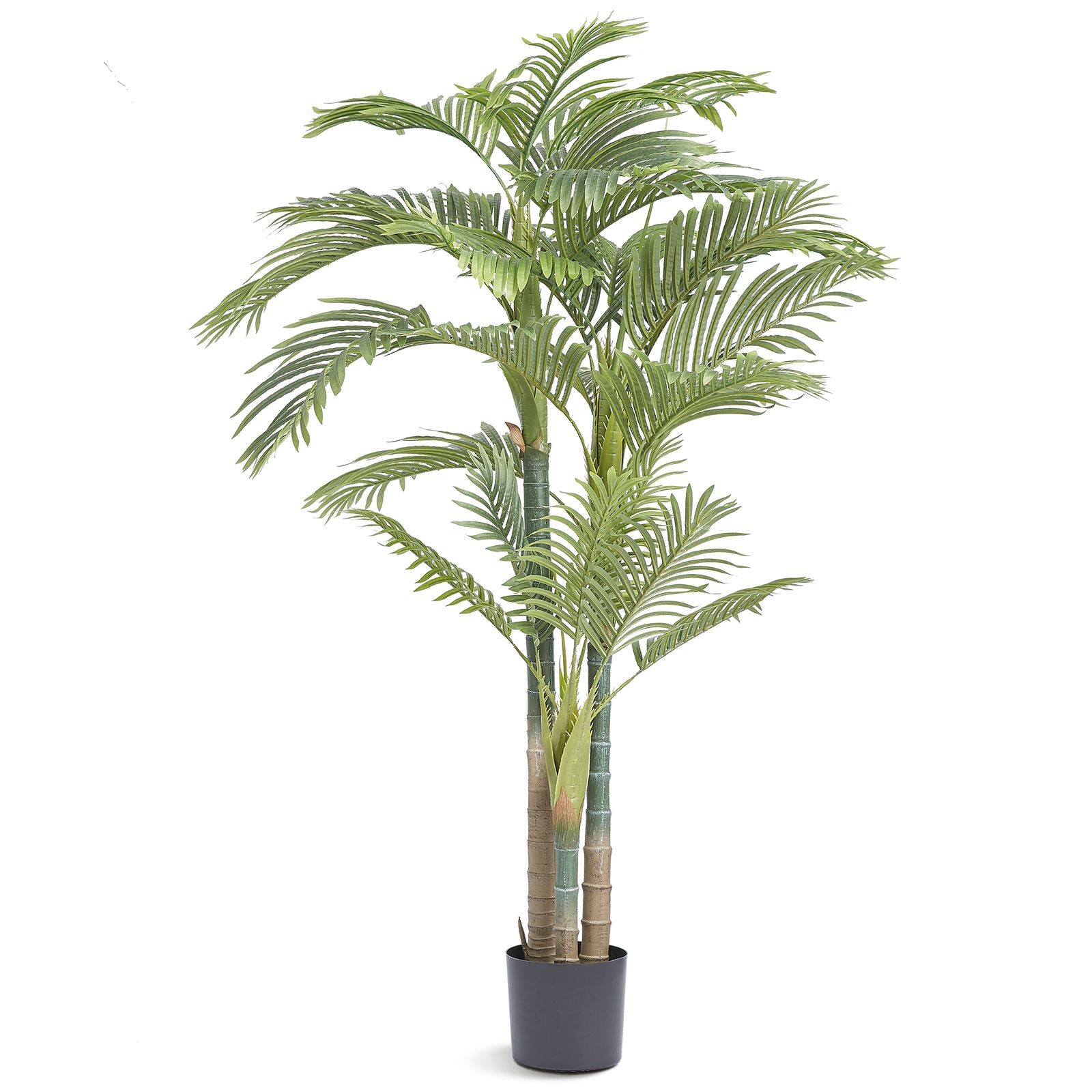 Artificial Gold Cane Palm Tree, 6.5 FT Tall Faux Plant, PE Material