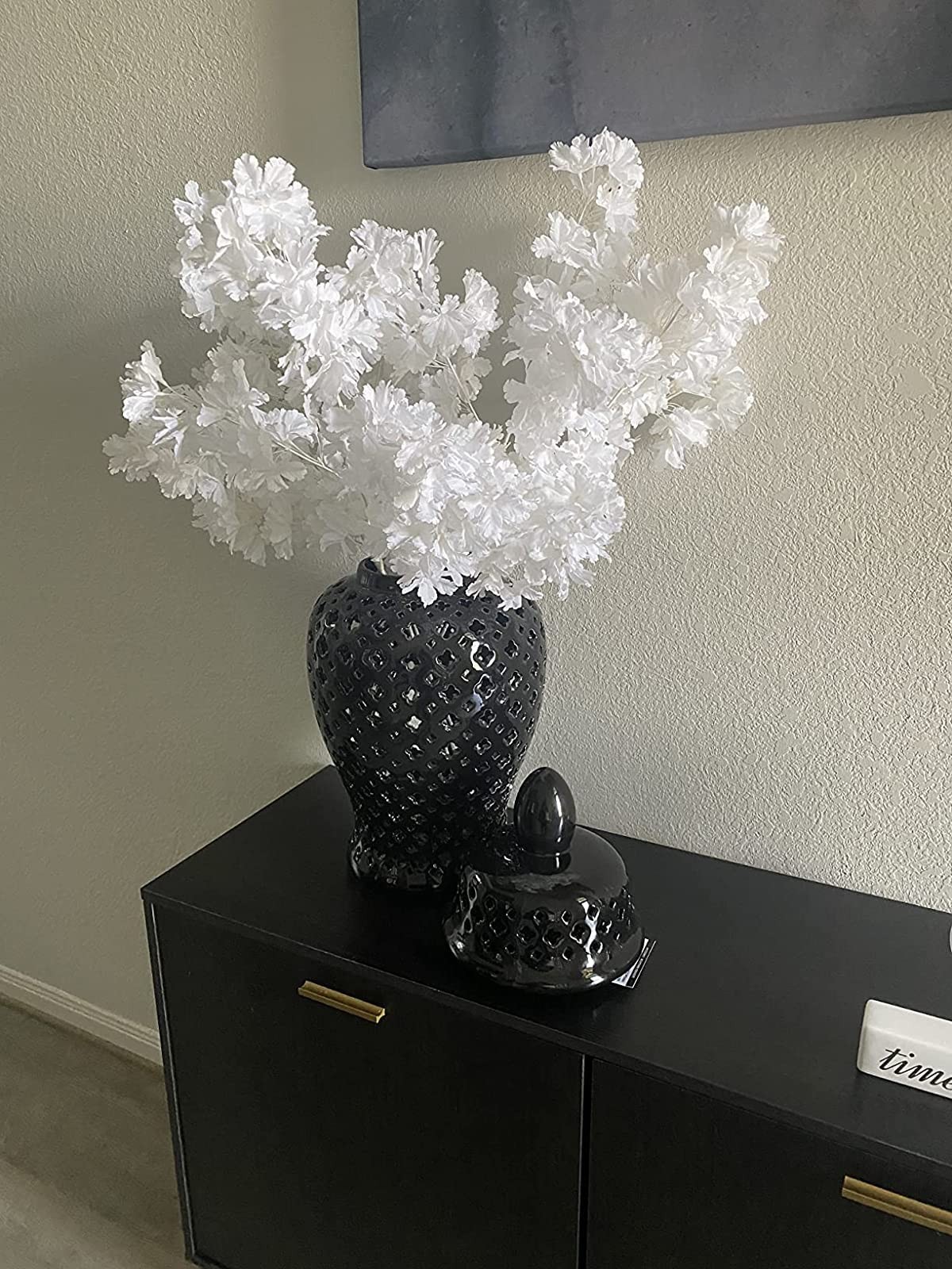 Artificial Faux Cherry Blossom Branches Decor, 35 Inch for Tall Floor Vase Us…