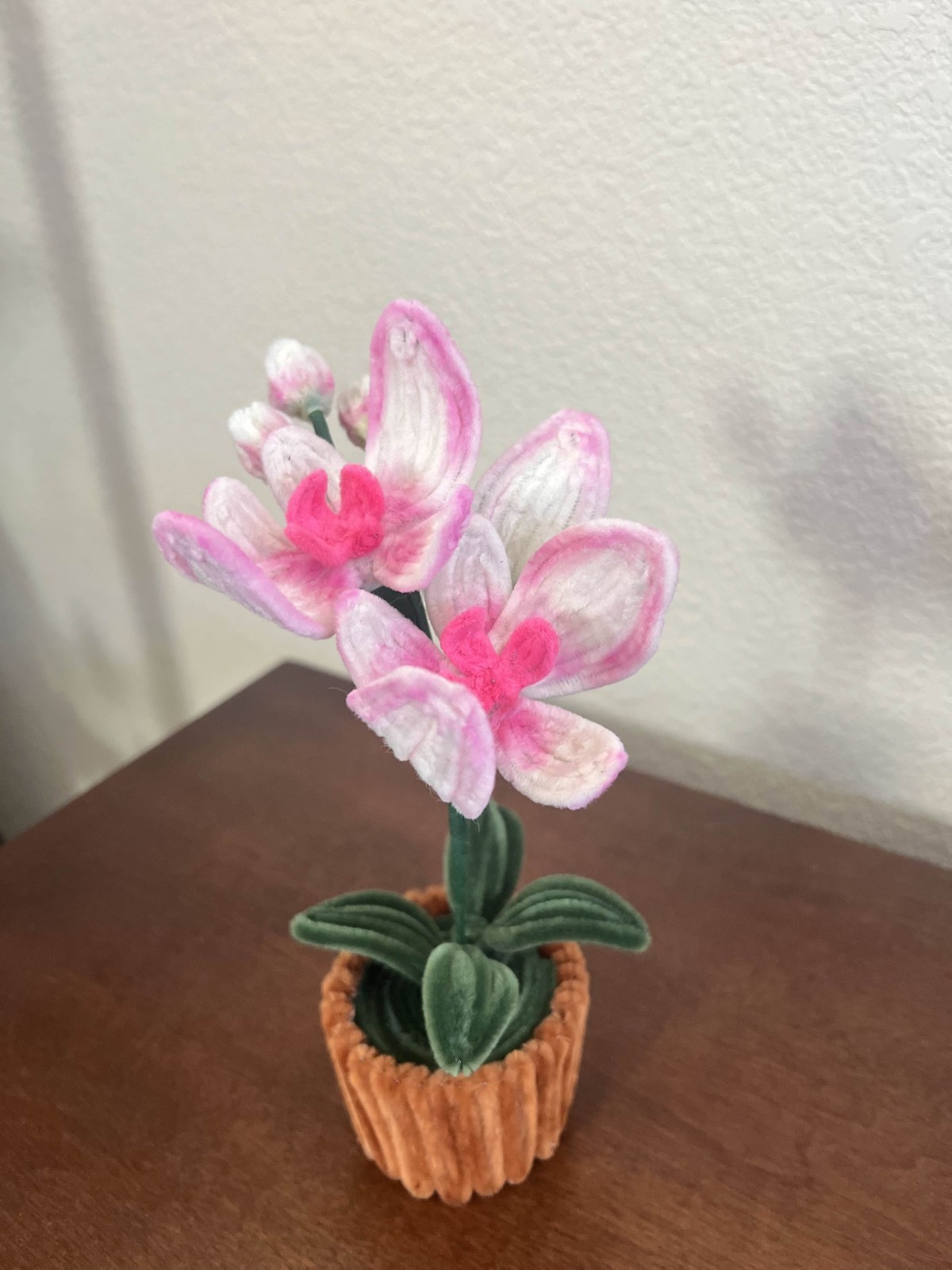 Fuzzy Wire Flower in a Pot, Pipe Cleaner Flower a flower of your choice