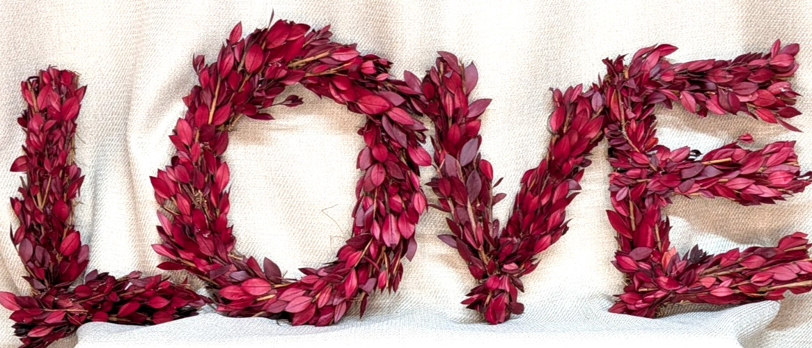 Preserved Myrtle Branches Letters Of Love Hooks To Hang Wall Decor