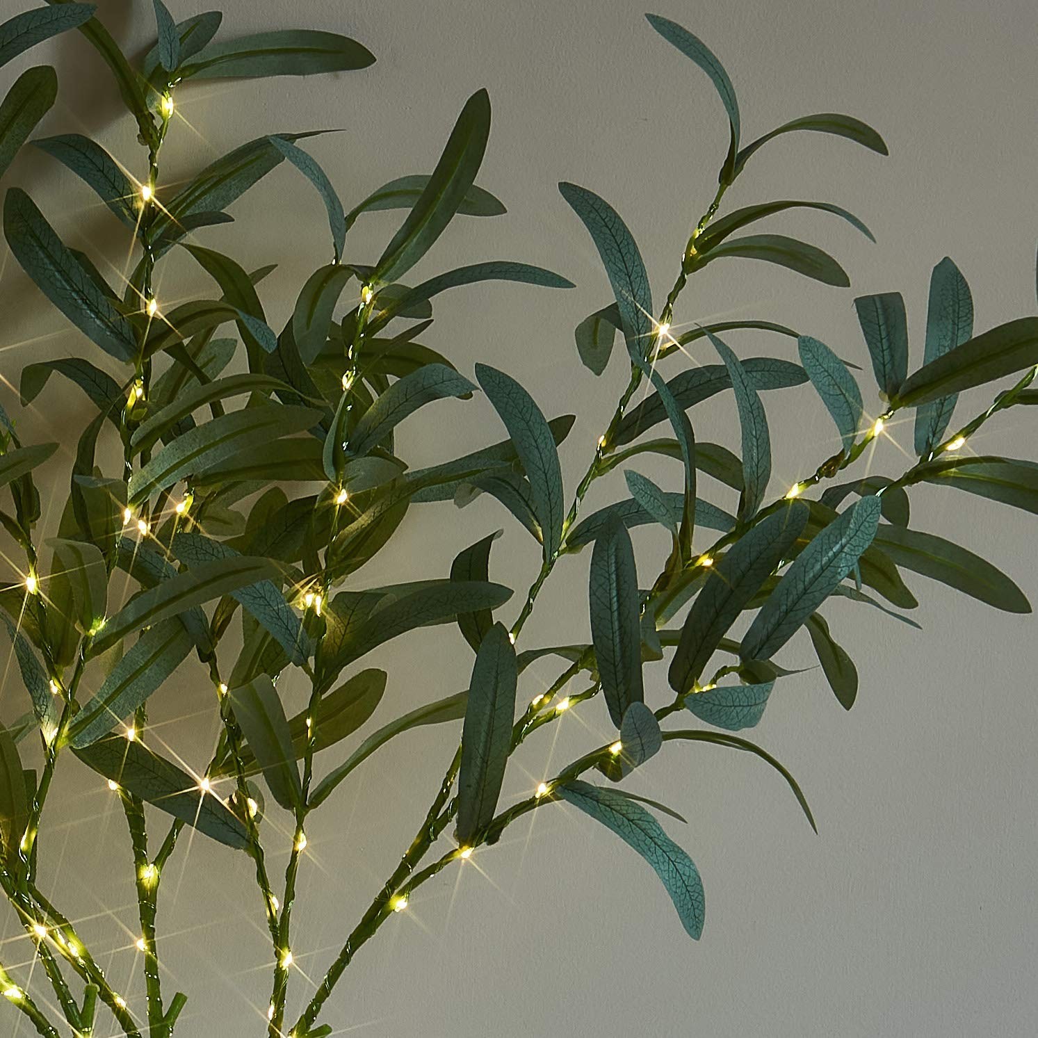 LED Lighted Olive Branch 24in 72 Lights Timer Battery Wedding Centerpiece