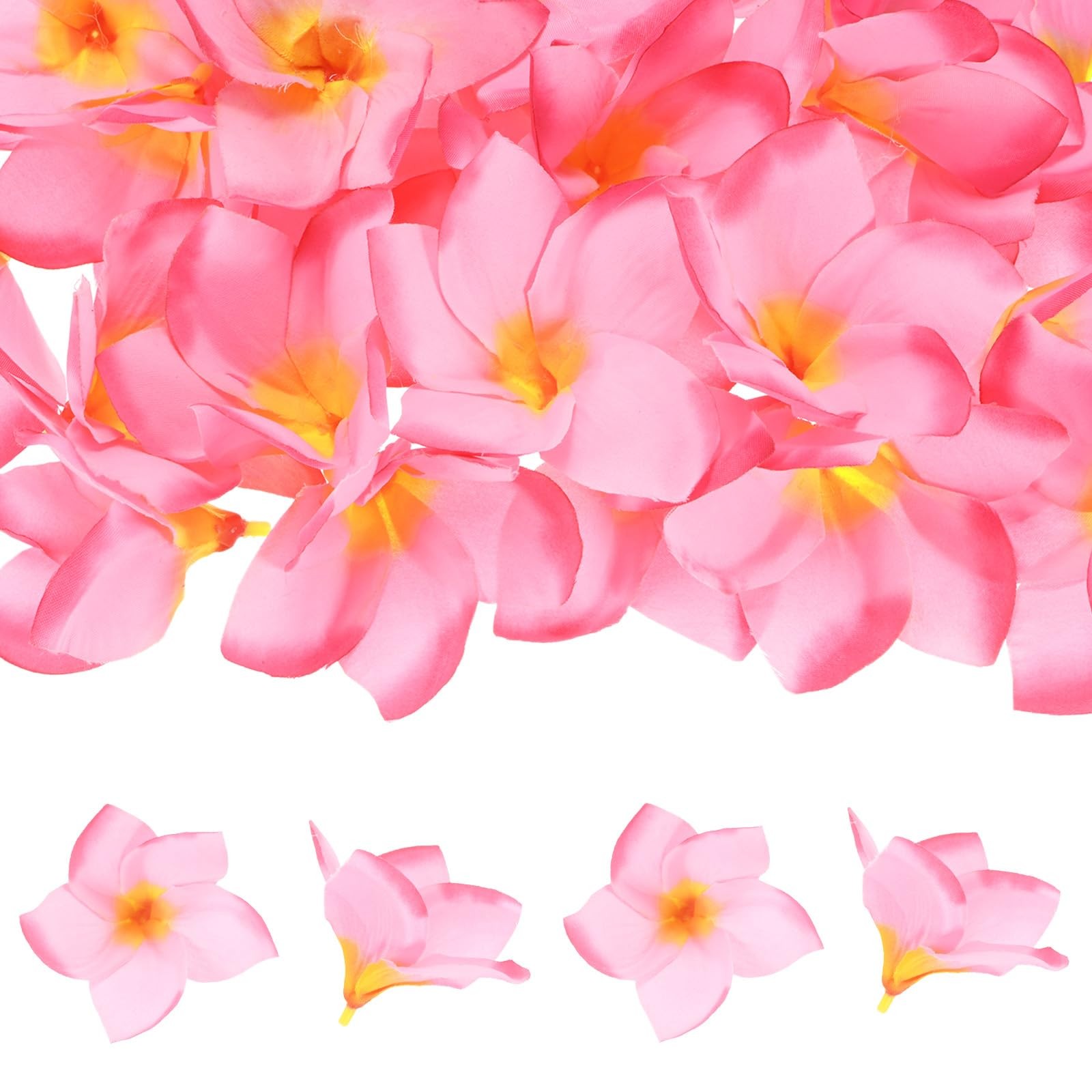 30-Pack Artificial Plumeria Flowers, Fake Silk Heads Flower Hawaiian Plumeria…