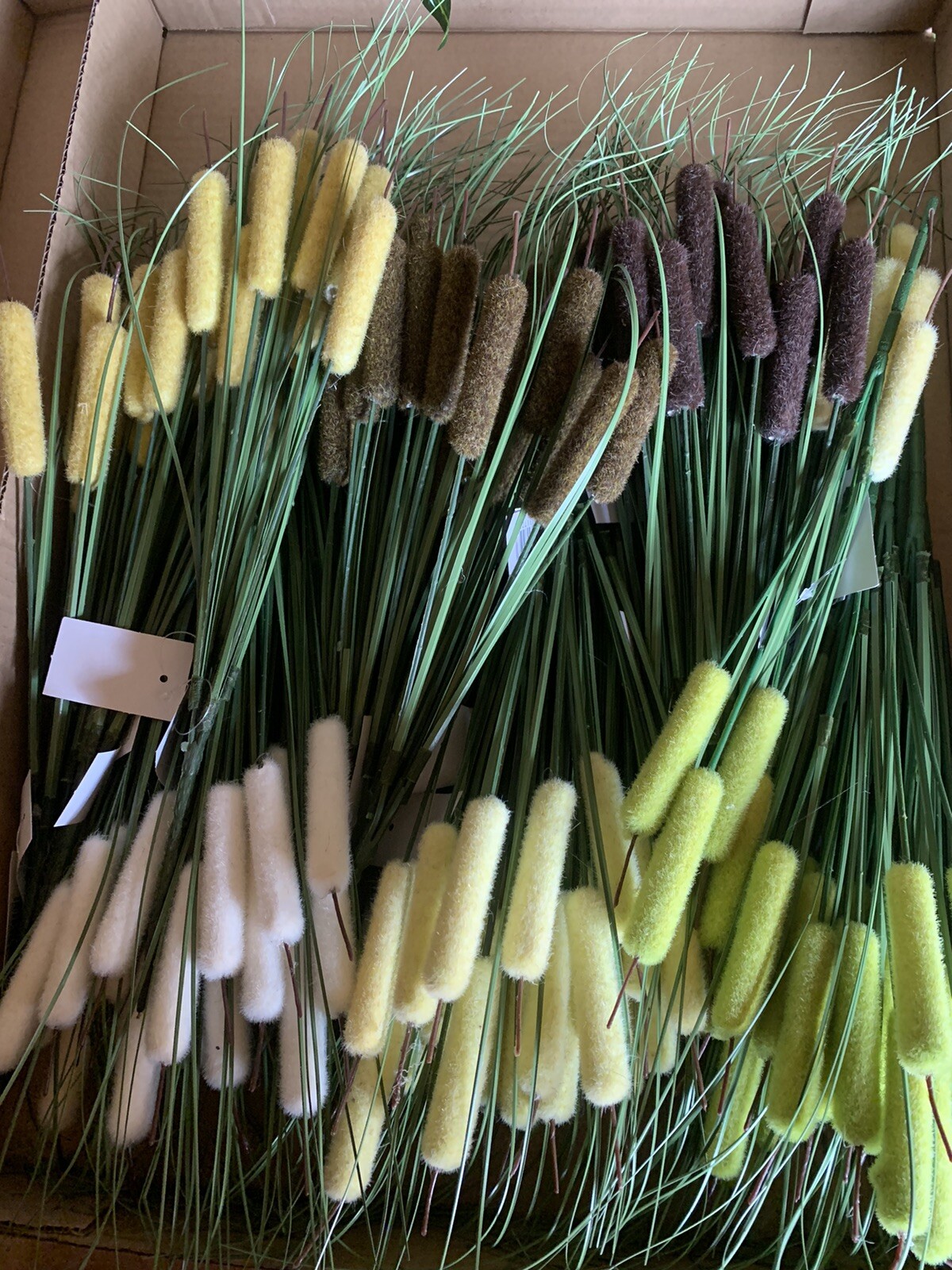 6x 36cm Bullrush Bushes Artificial Pond Flowers Garden Plant Cattail Stems Craft