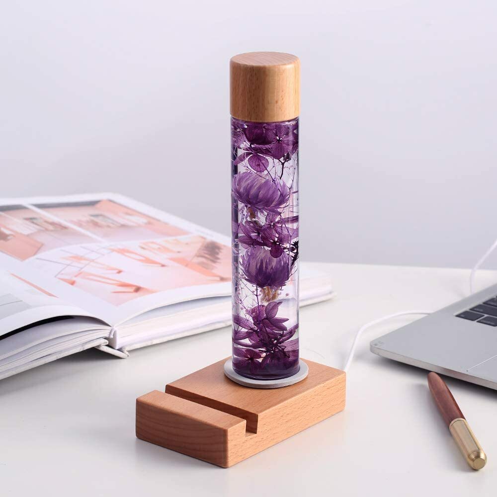 Thanksgiving Day Floating Flower Glass Dried Flower Specimen Bottle Gift Purple