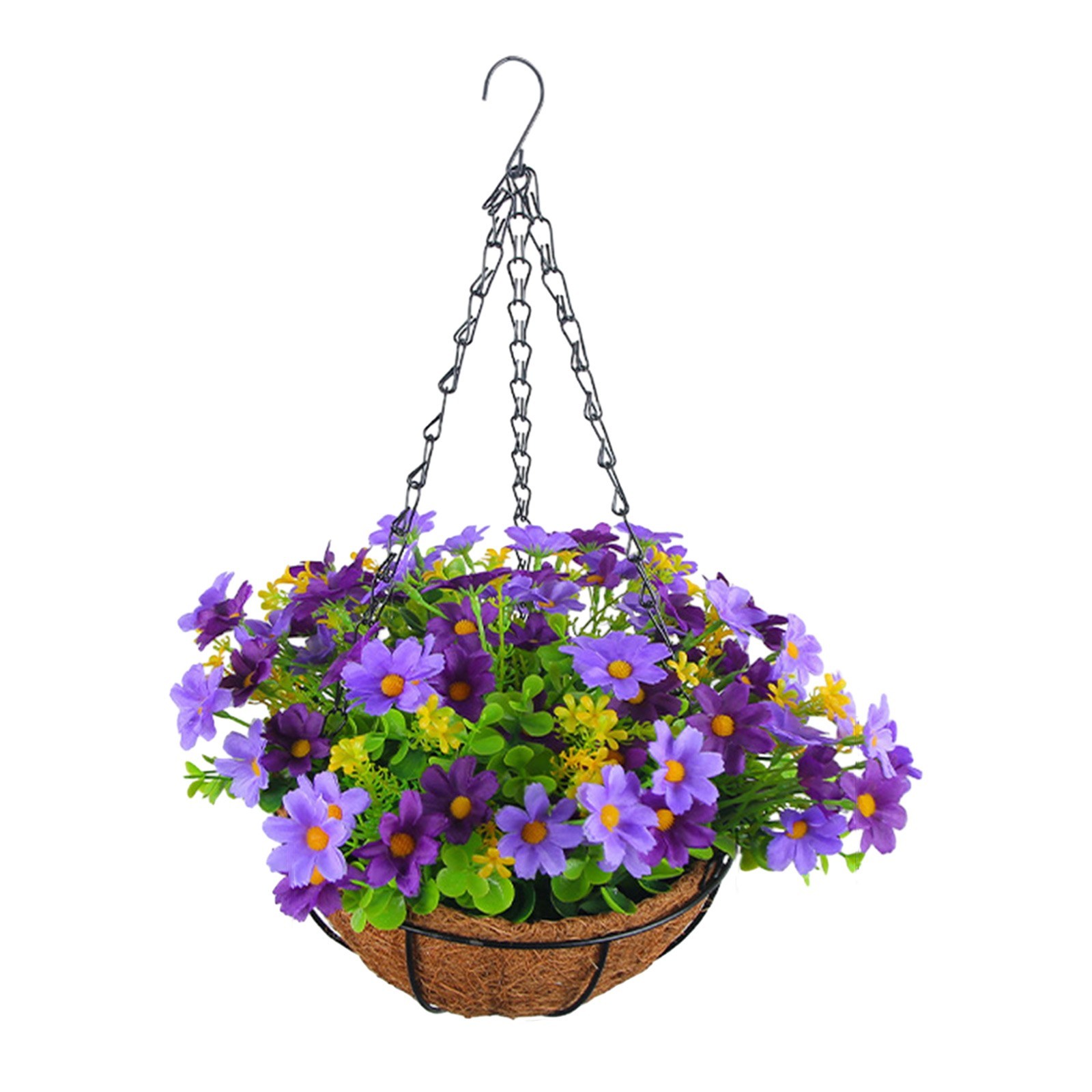 Hanging Flower Basket 2m/6.5ft Cloth Realistic Display Vibrant