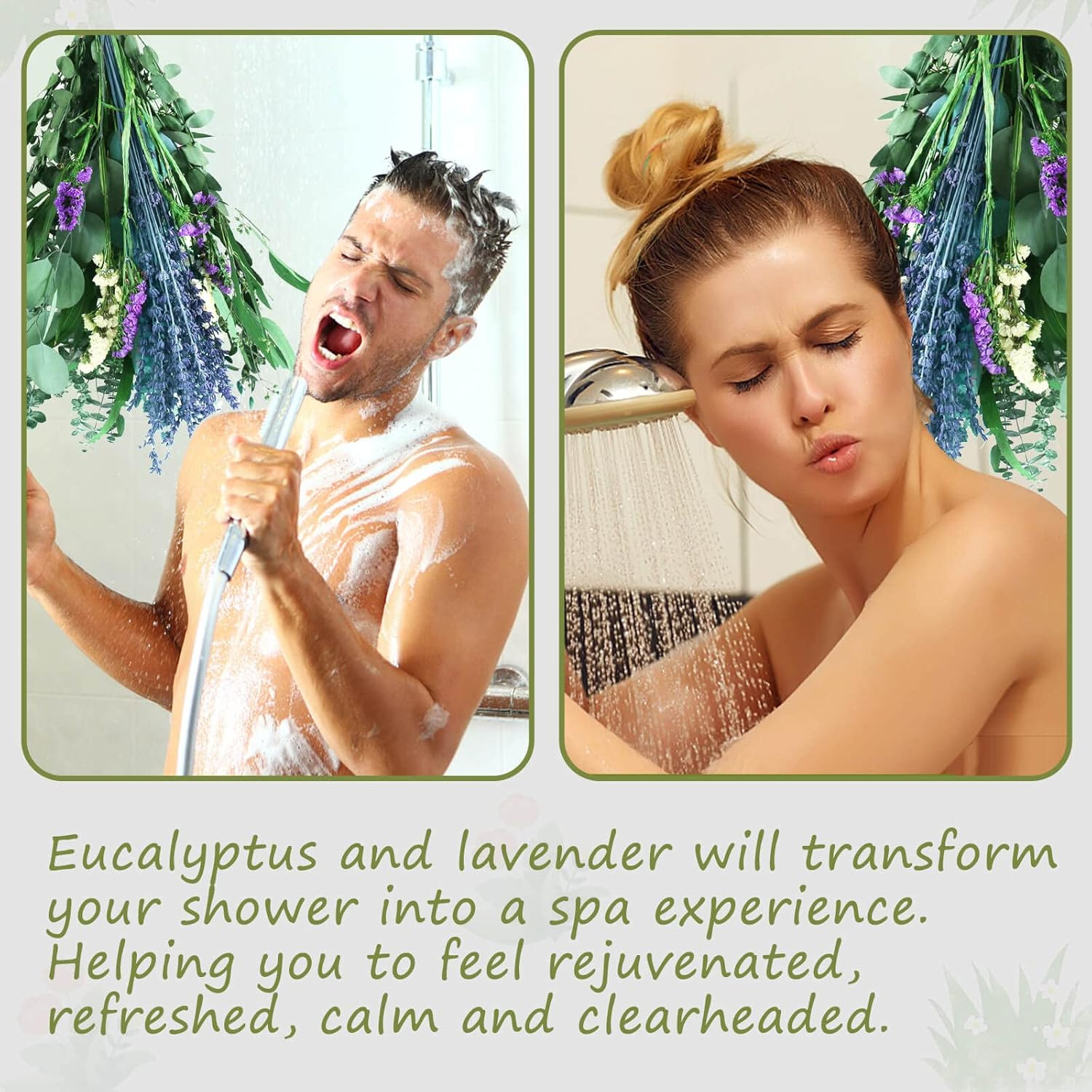 45PCS Mix Eucalyptus Stems & Lavender Flowers Bundles for Shower, 17” Natural R