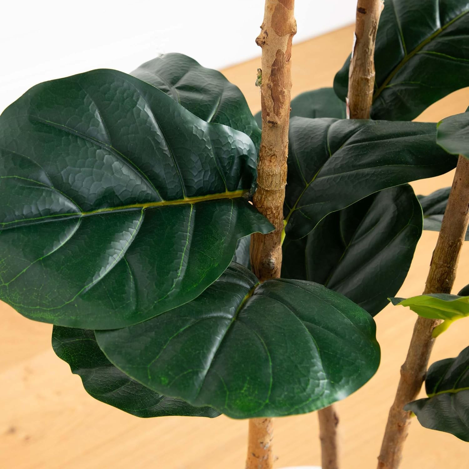 5Ft Artificial Fiddle Leaf Tree in Elegant White Planter –