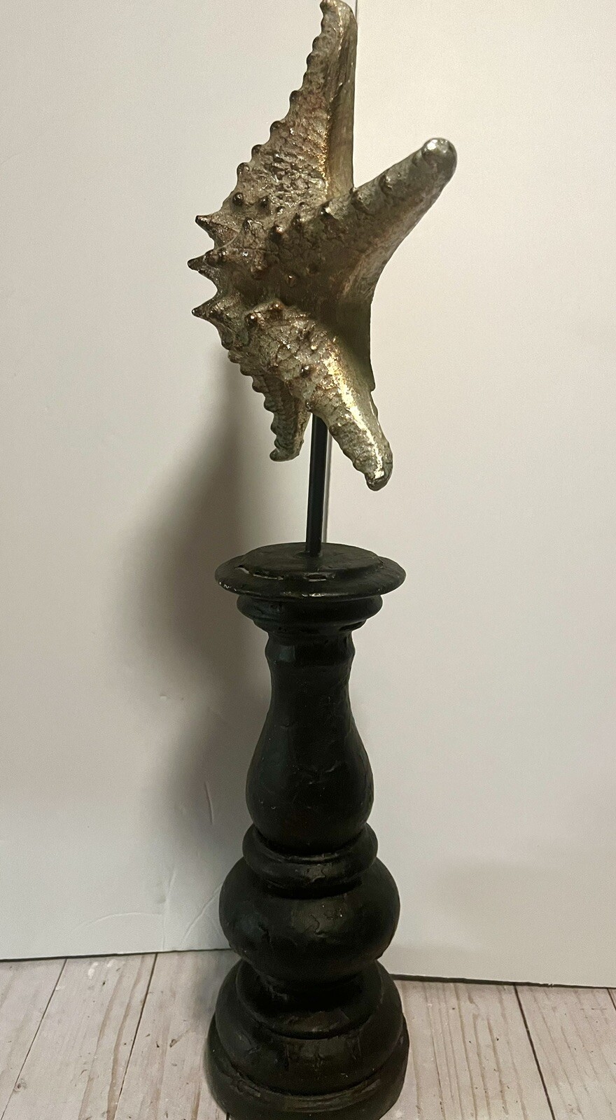 Beautiful Starfish On Tall Wooden Wood Stand Nautical Beach Decor