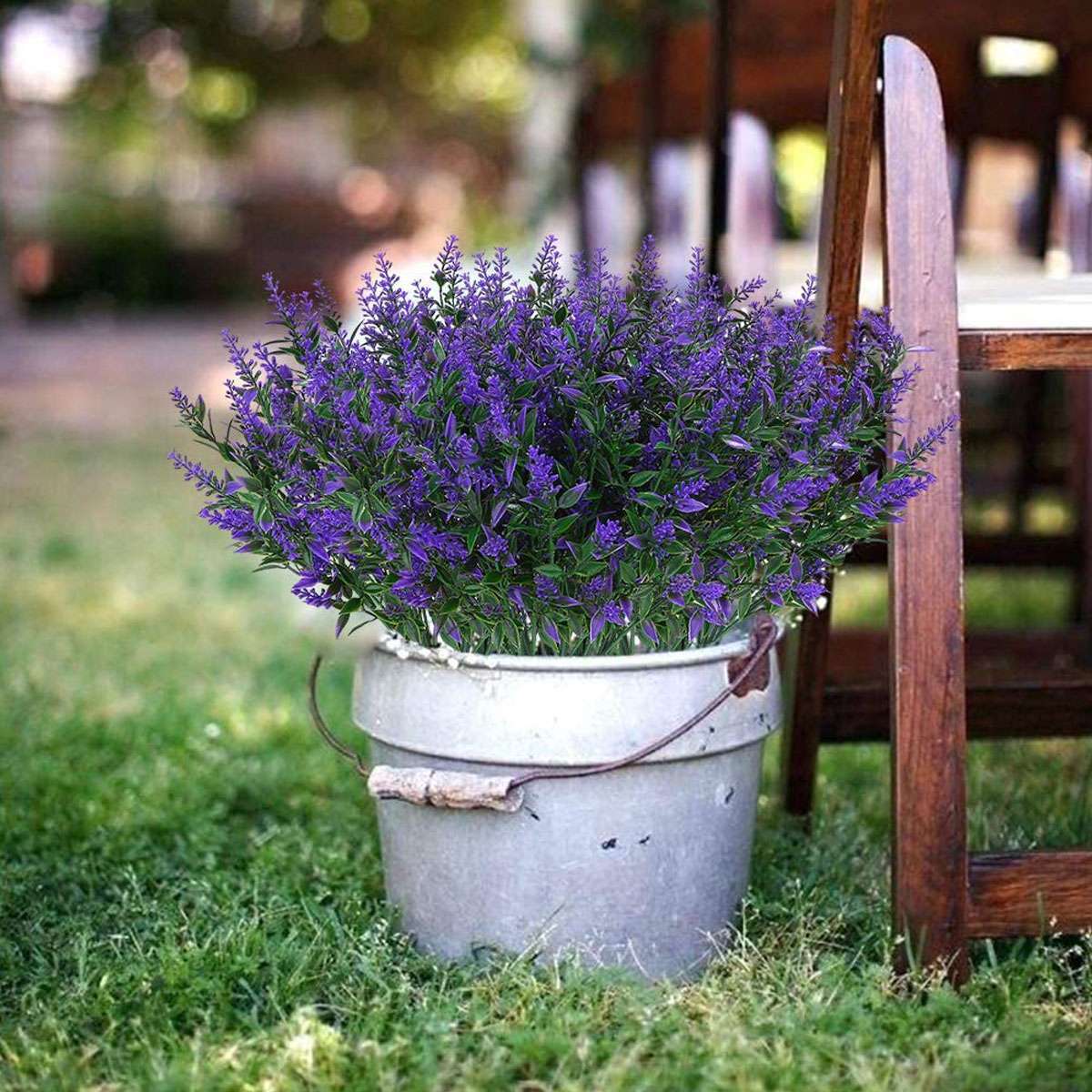 32 Bundles Artificial Flower Fake Plants Outdoor UV Resistant Plastic Flower
