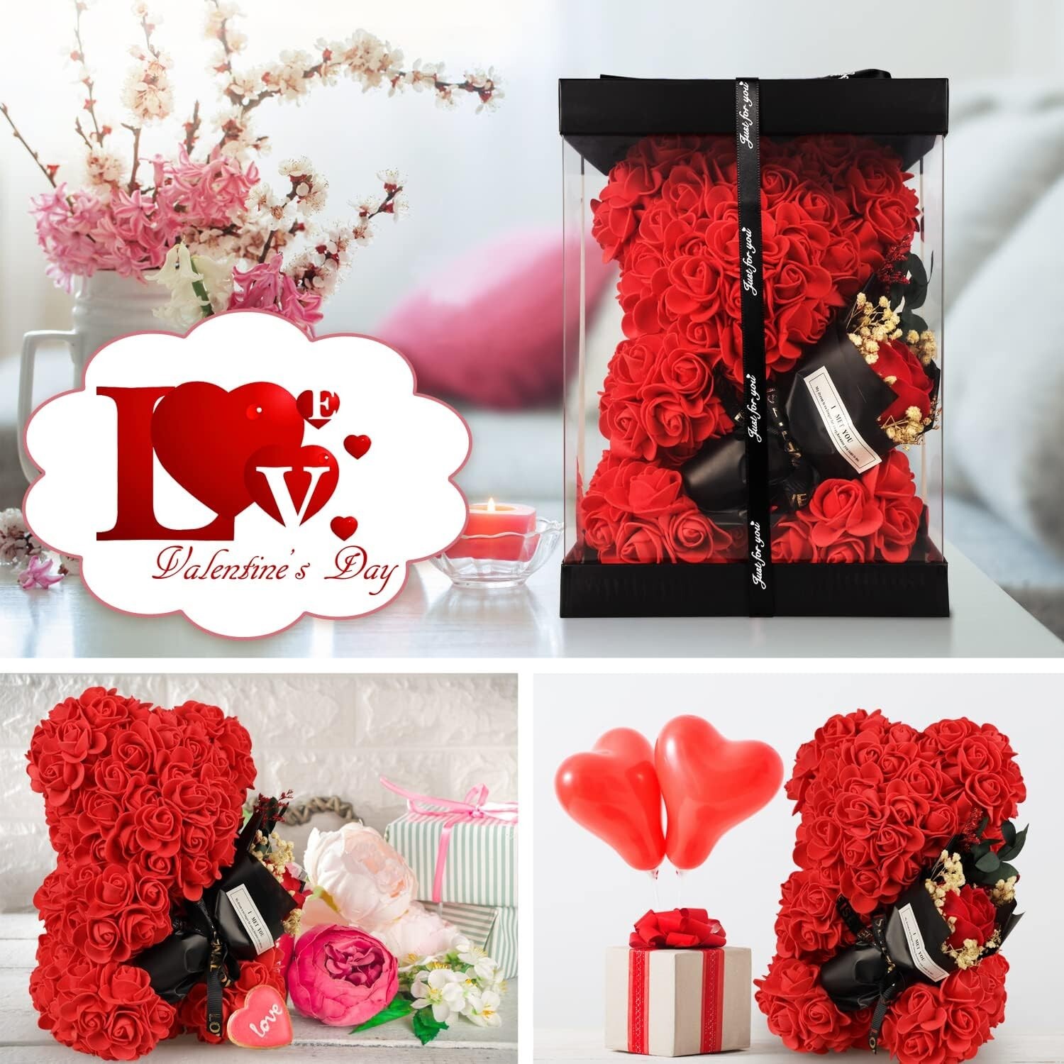 ❤️ Valentine’s Day Special Teddy Rose Bear Gift Roses Romantic Present for Her🧸