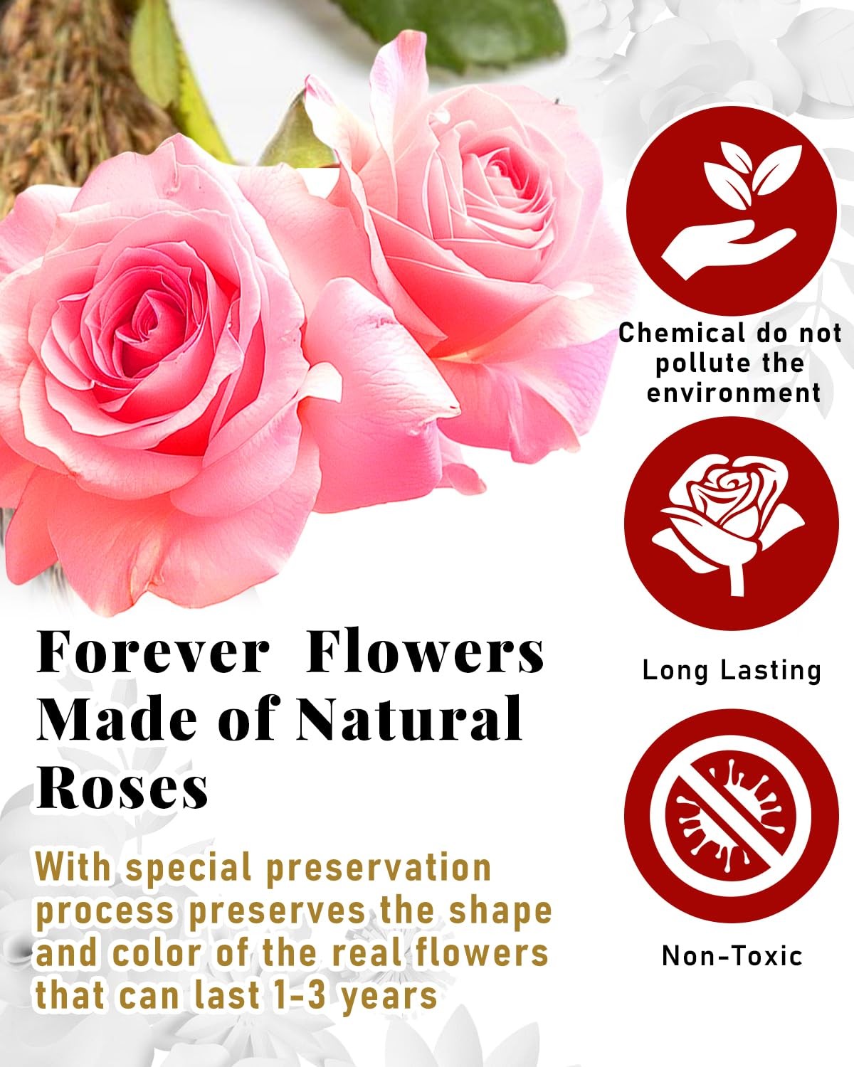 16 Flowers Preserved Roses Gifts for Women, Pink Forever Flowers Womens Birth…