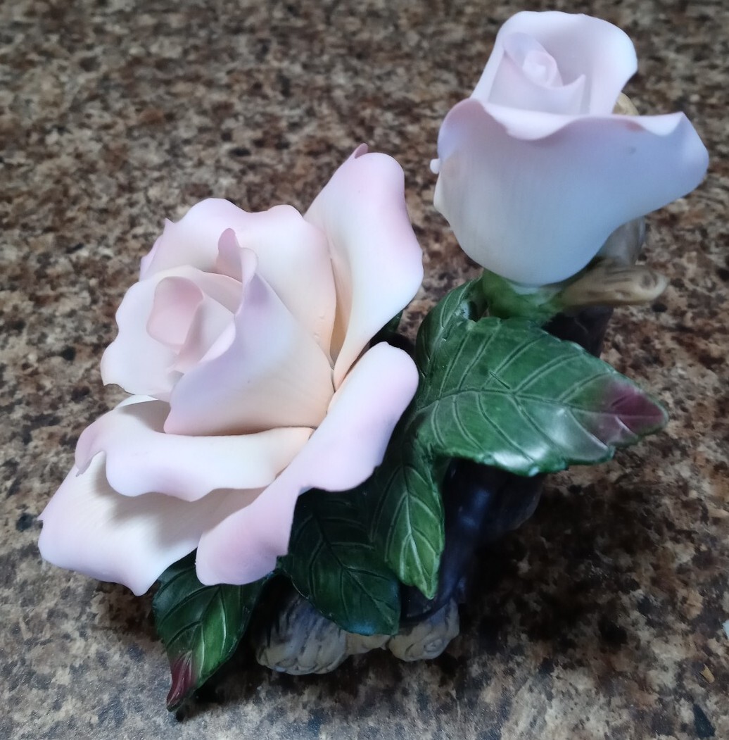 YH Fine Porcelain Pink Roses 1999 Limited Edition 4″x5″ Delicate Artistry