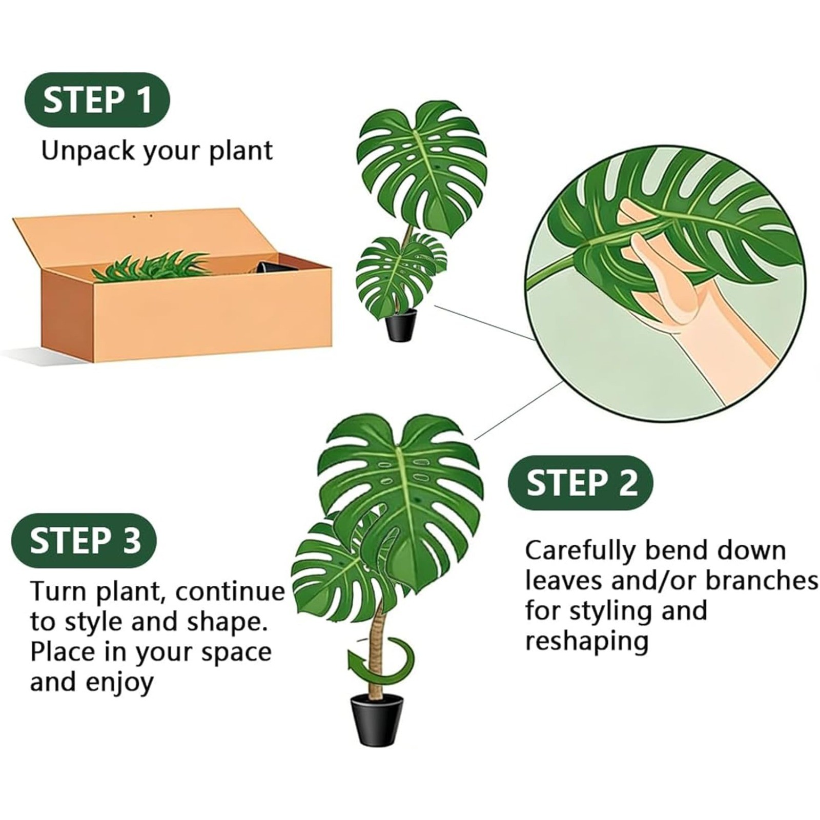4FT Artificial Monstera Tree Tall Fake Tropical Palm Tree with Planter Home