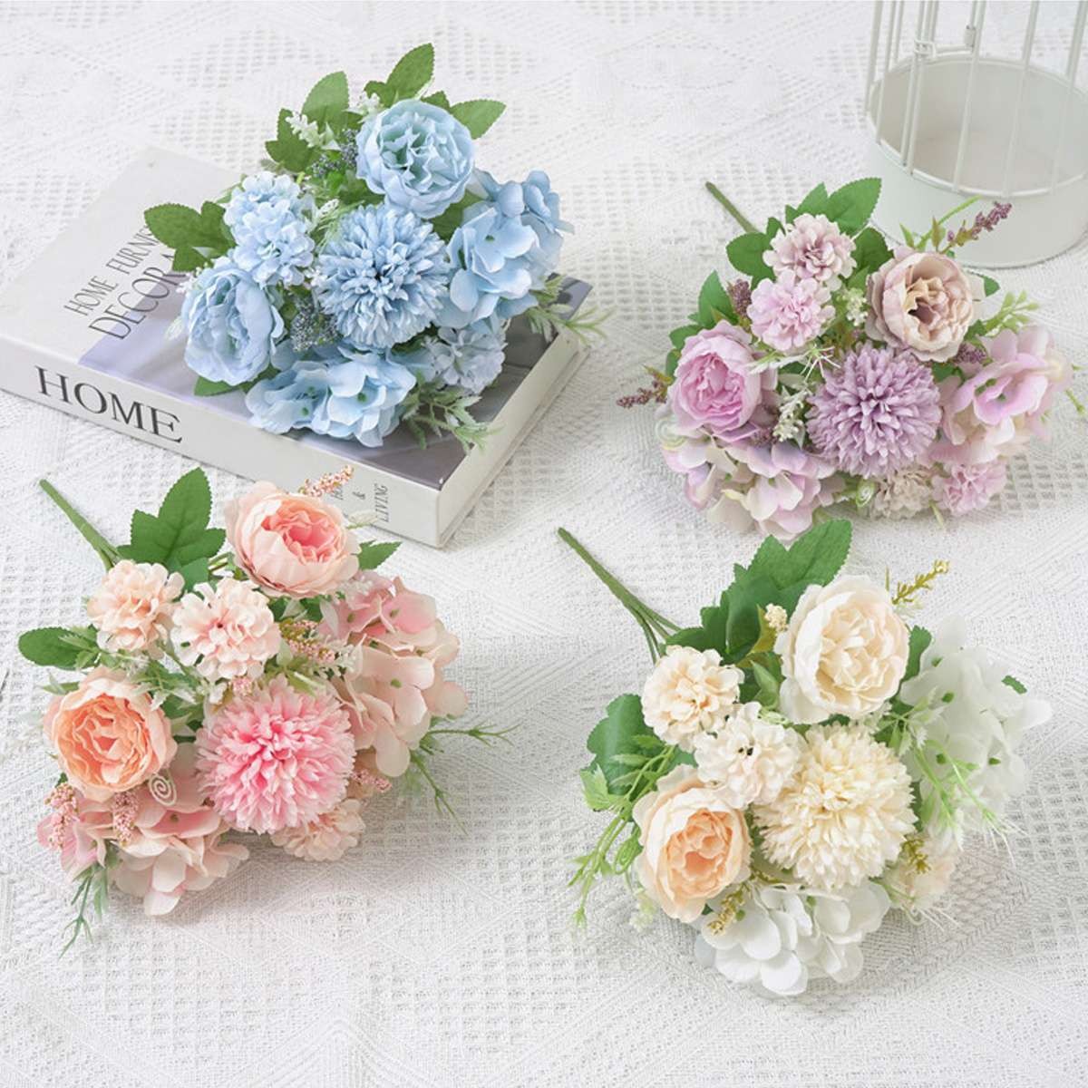 1 or 2 Silk Peony Artificial Fake Flowers Bunch Bouquet Home Wedding Party Decor