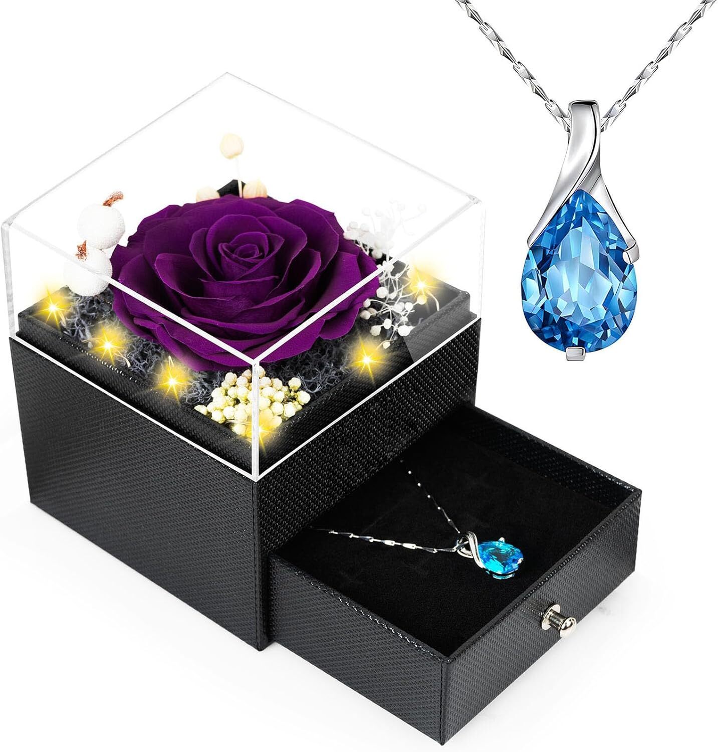 Women Gifts Ideas for Mothers Day, Preserved Forever Rose Gift with Necklace …