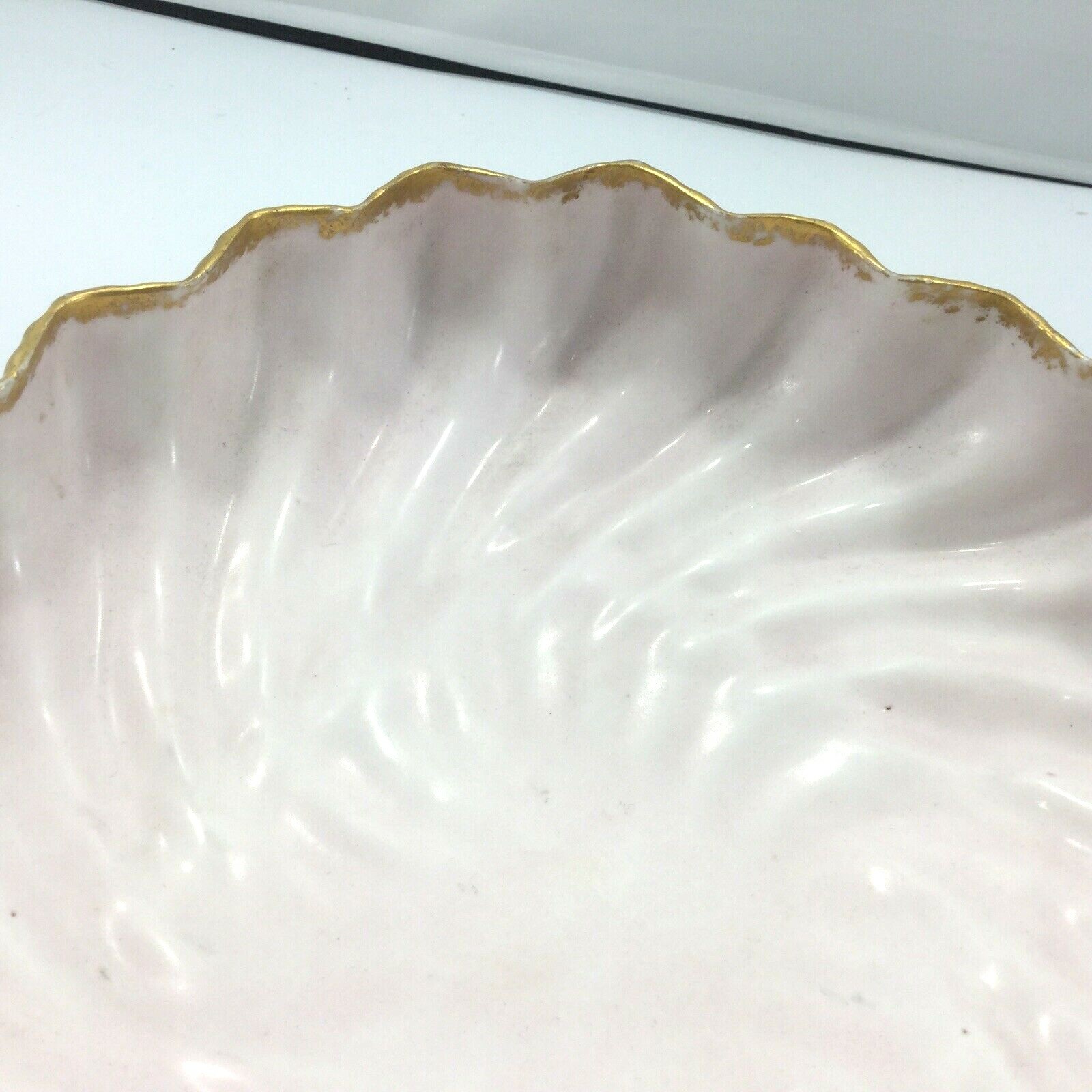 Vintage Leonard Vienna Austria Square Dish or Bowl Gilded Shell Pink