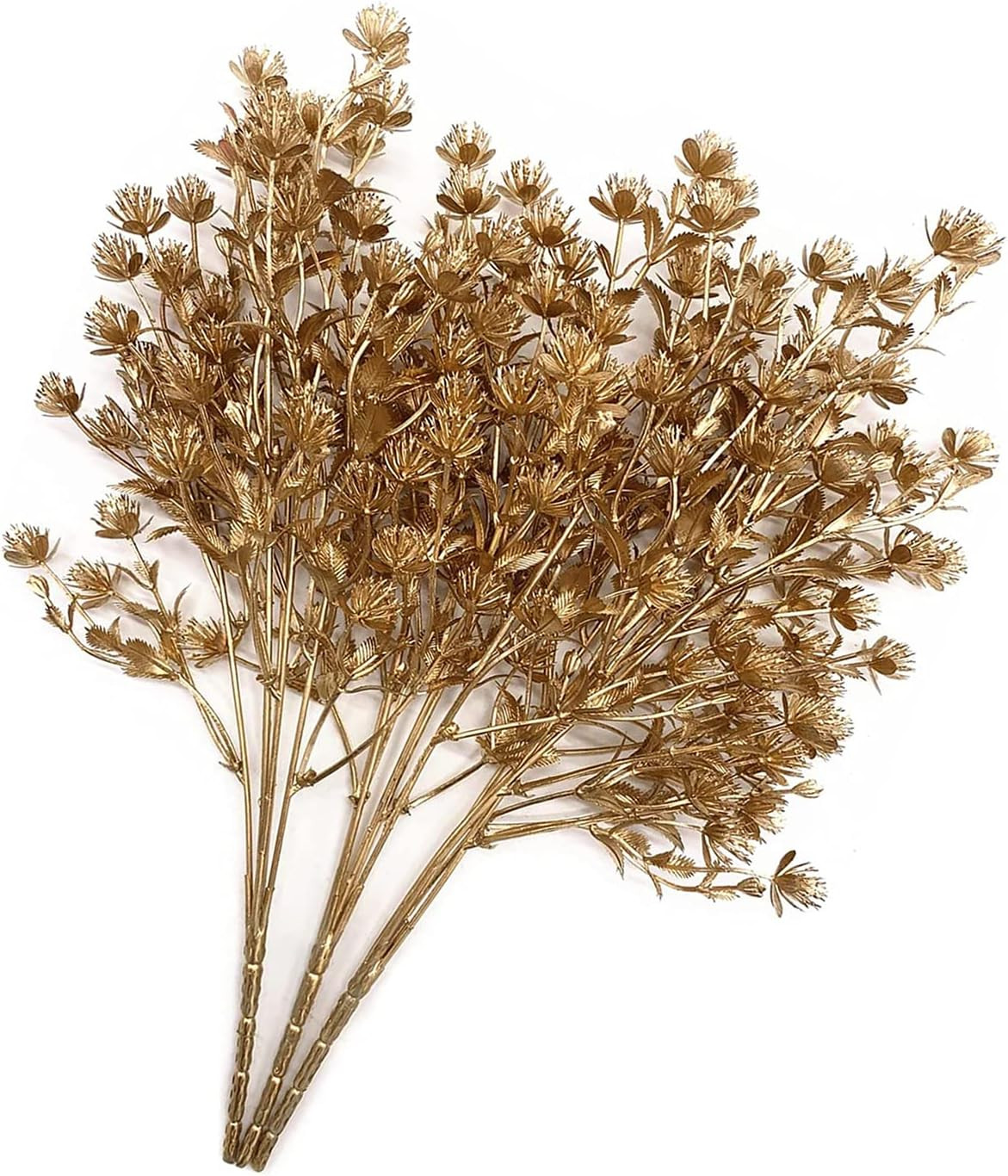 Artificial Christmas Flowers, Golden Baby Breath Gypsophila Plastic Plant Fake P