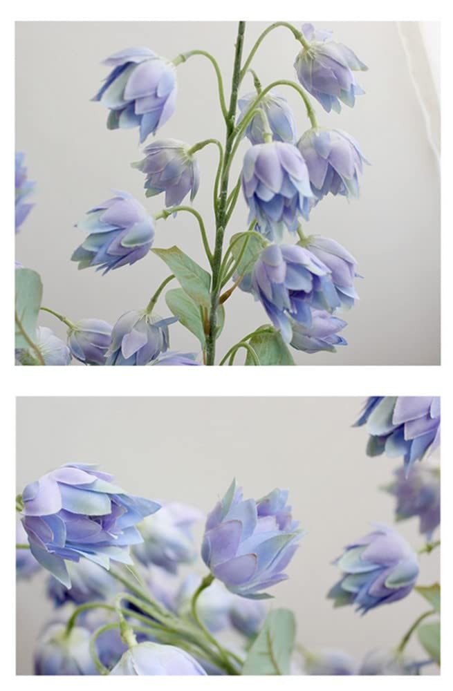 3Pcs Artificial Bluebell Silk Flower Outdoors Fake Plants Faux Plastic Flower…
