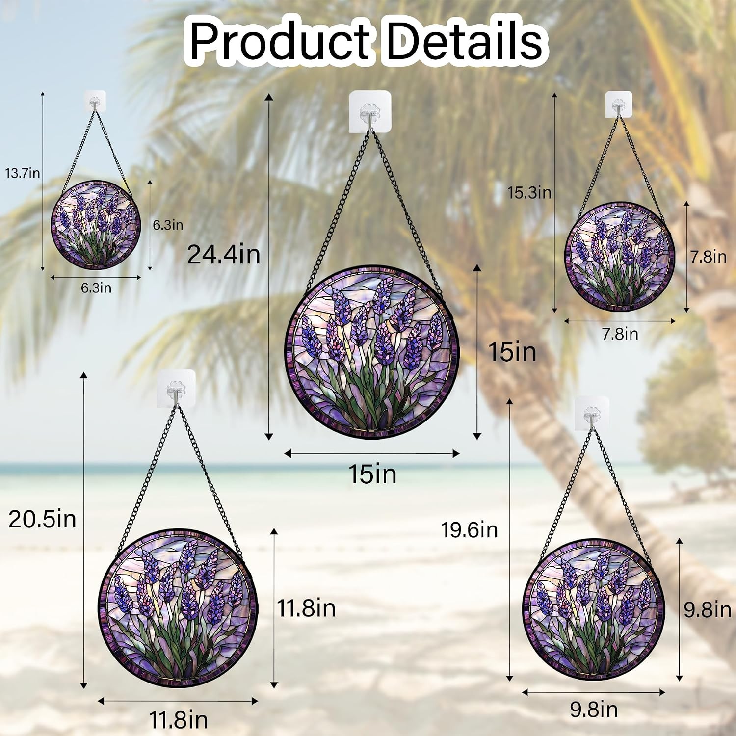 Purple Flower Suncatcher for Door Garden Decor
