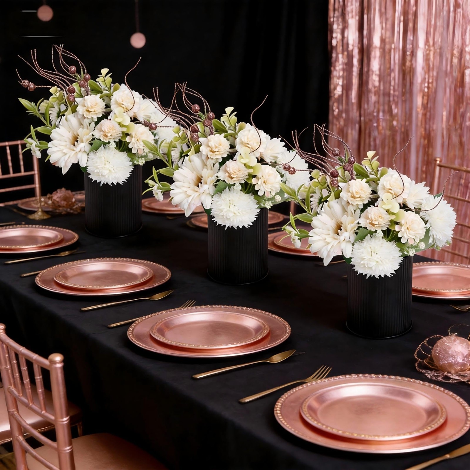 Party Table Centerpieces – Set of 6 Pre-Made Daisy Floral Arrangements with B…