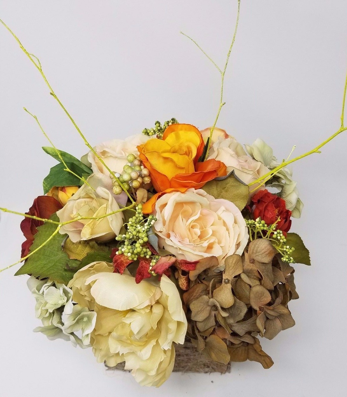 Housewarming Gift, Flower Arrangement in Wooden Box, Home Decor