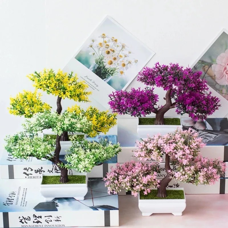 Artificial Bonsai Potted Plant Small Fake Tree Home Table Desk Decor