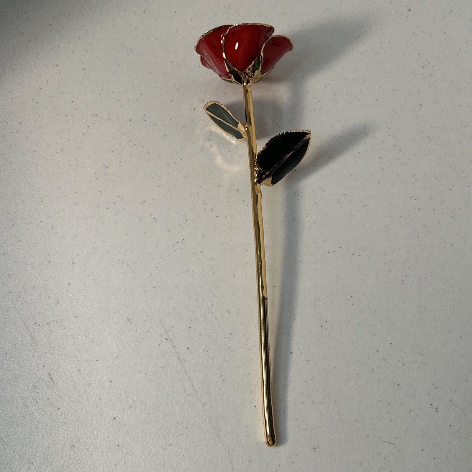 Beautiful Red Steven Singer Jewlers 24Kt Gold Dipped Real Rose