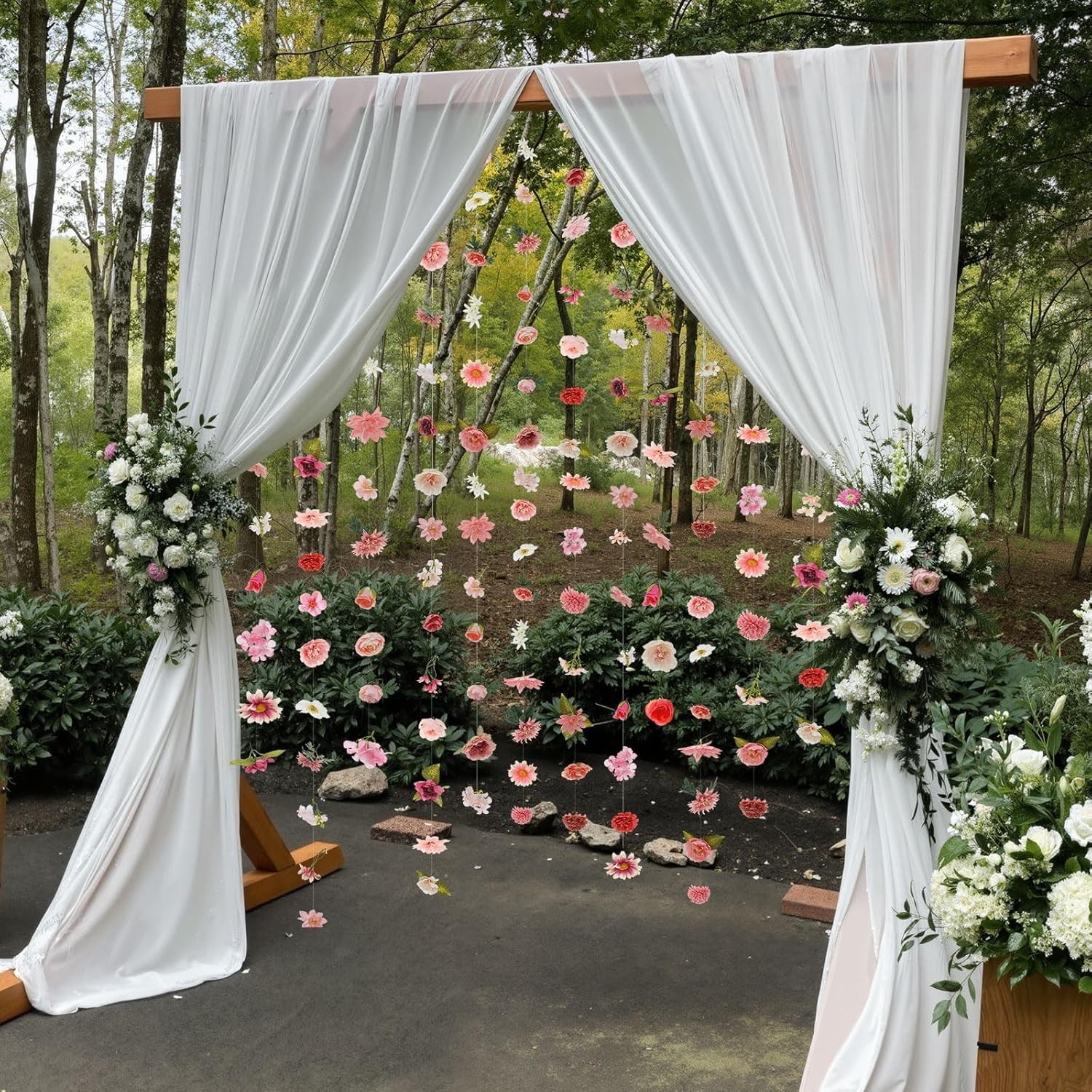 6 pcs 35.46 ft artificial flower garlands for garden party