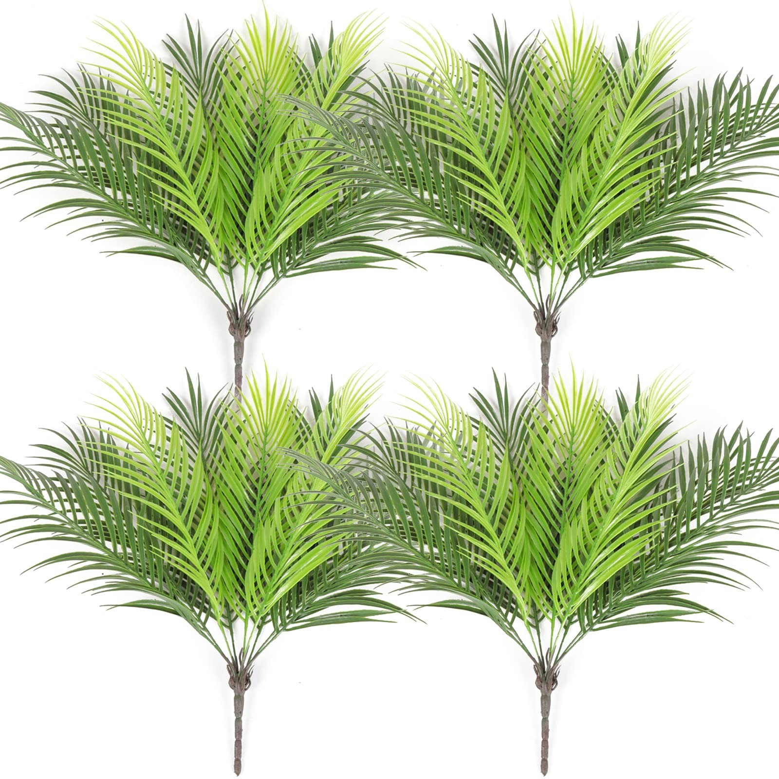Artificial Palm Leaves 14 x 7.5 Inch Faux Palm Tree Leaves Fronds Bulk Fake T…