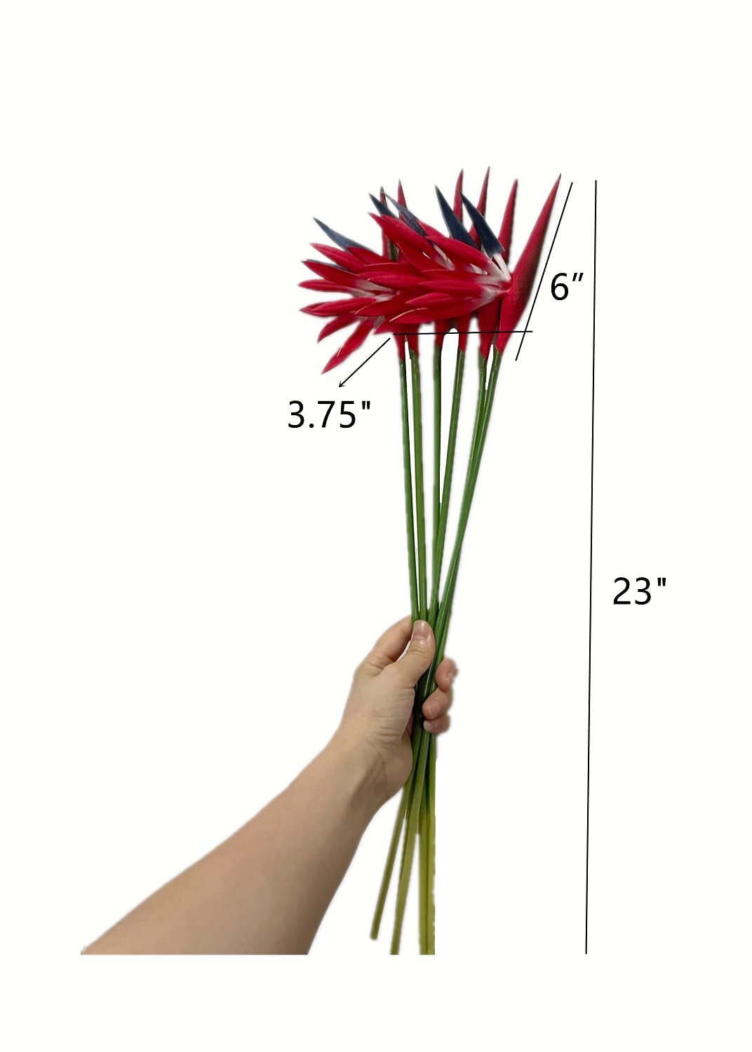 6 Pcs 23″ Yellow Artificial Bird of Paradise Flower Strelitzia Bouquets